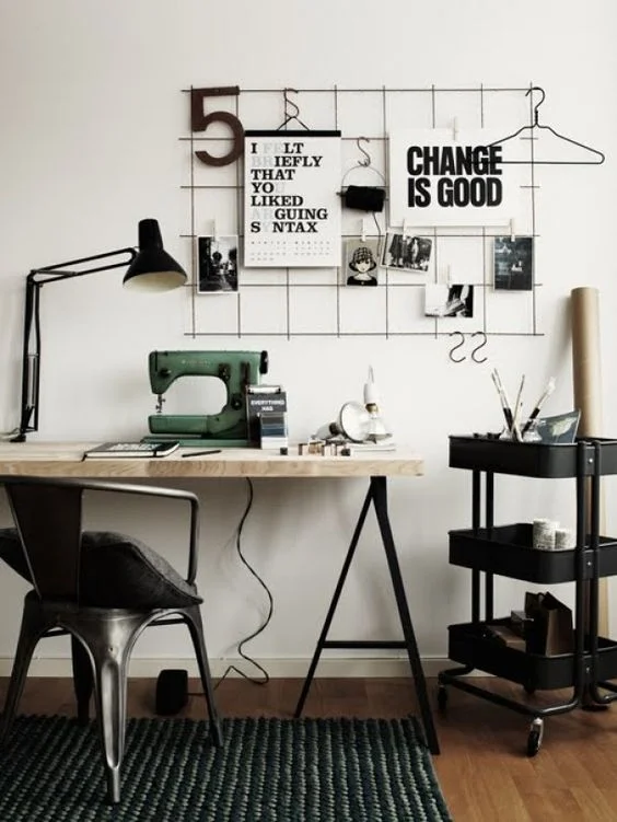 Use a trellis for a simple but effective approach to creating a curated gallery wall. Bonus: no need to drill holes! Just hang up your trellis with a command strip