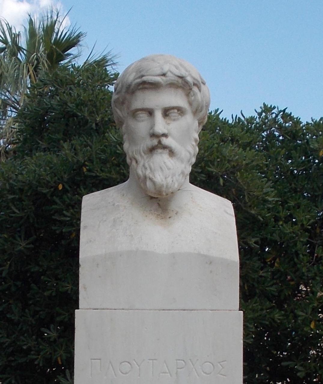 Bust of Plutarch at his hometown of Chaeronea, Greece 