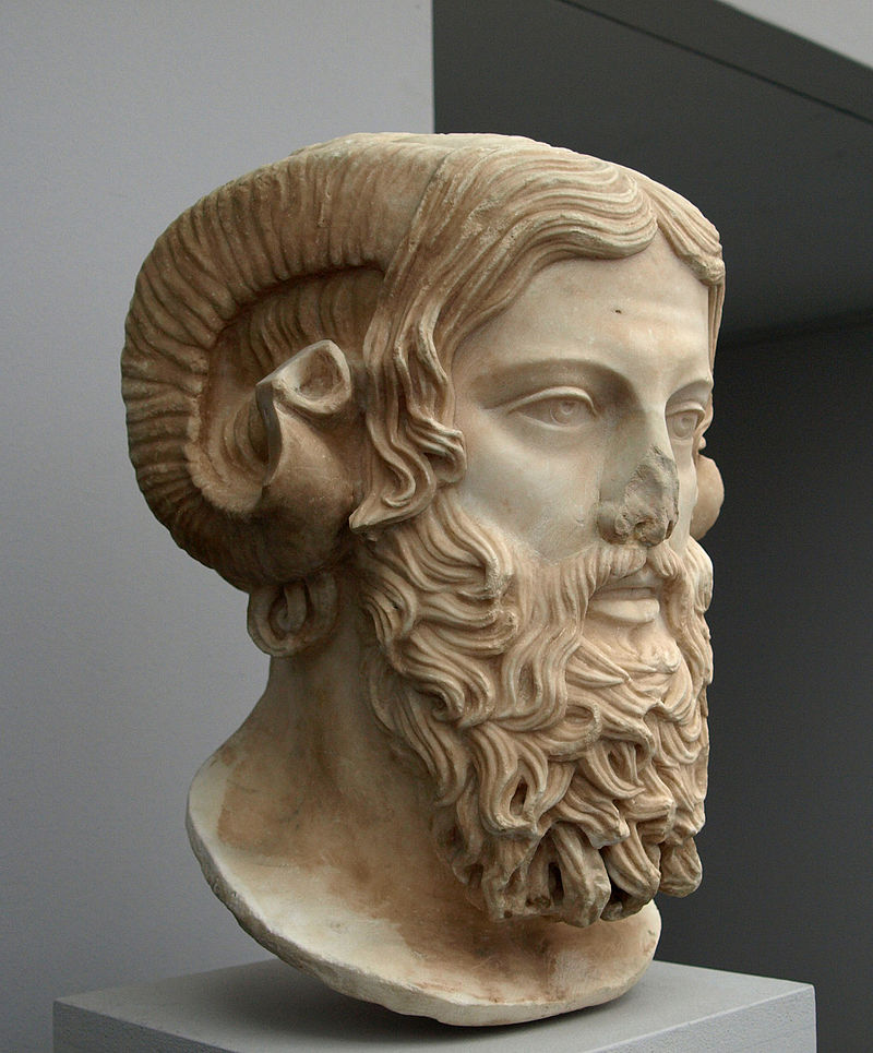A Roman copy of a Greek sculpture of Zeus Ammon. The original dated back to the late 5th century BCE.