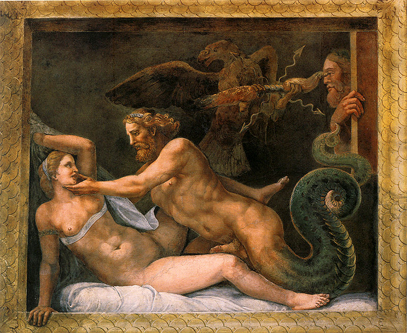 Zeus seduces Olympias, fresco by Giulio Romano, 1526-1534
