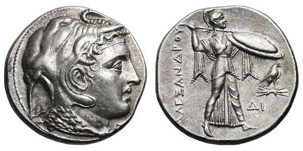 Another coin, minted by Ptolemy (Alexander's companion) in the late 4th century BCE shows Alexander in the style of Dionysus. 