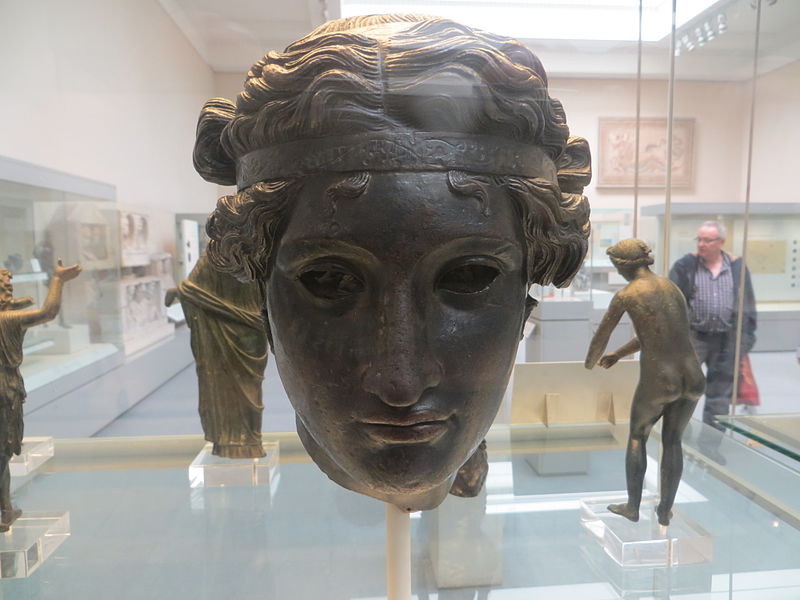 Bronze head of Dionysus, British Museum, 50 BCE - 50 AD