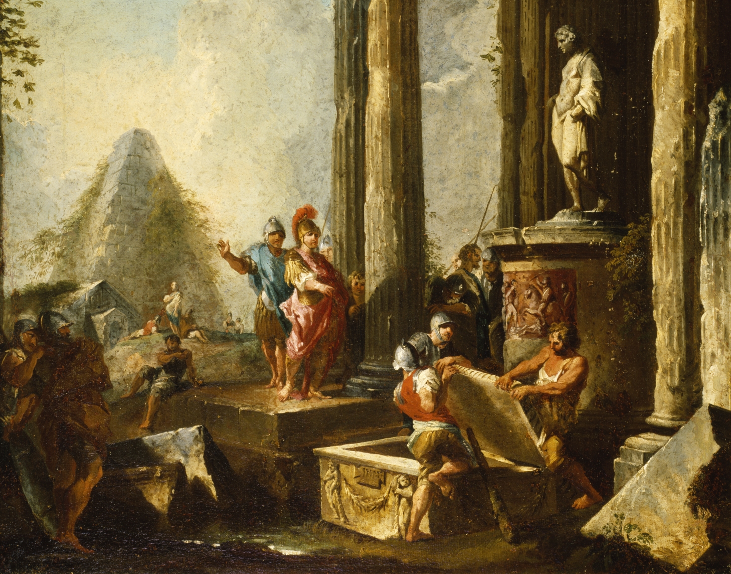 Portion of ALEXANDER THE GREAT AT THE TOMB OF ACHILLES , GIOVANNI PAOLO PANINI, 1718-1719