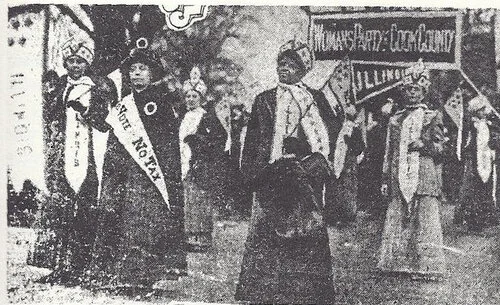 Ida B. Wells Barnett marching in washington D.C. suffrage parade, 1913.