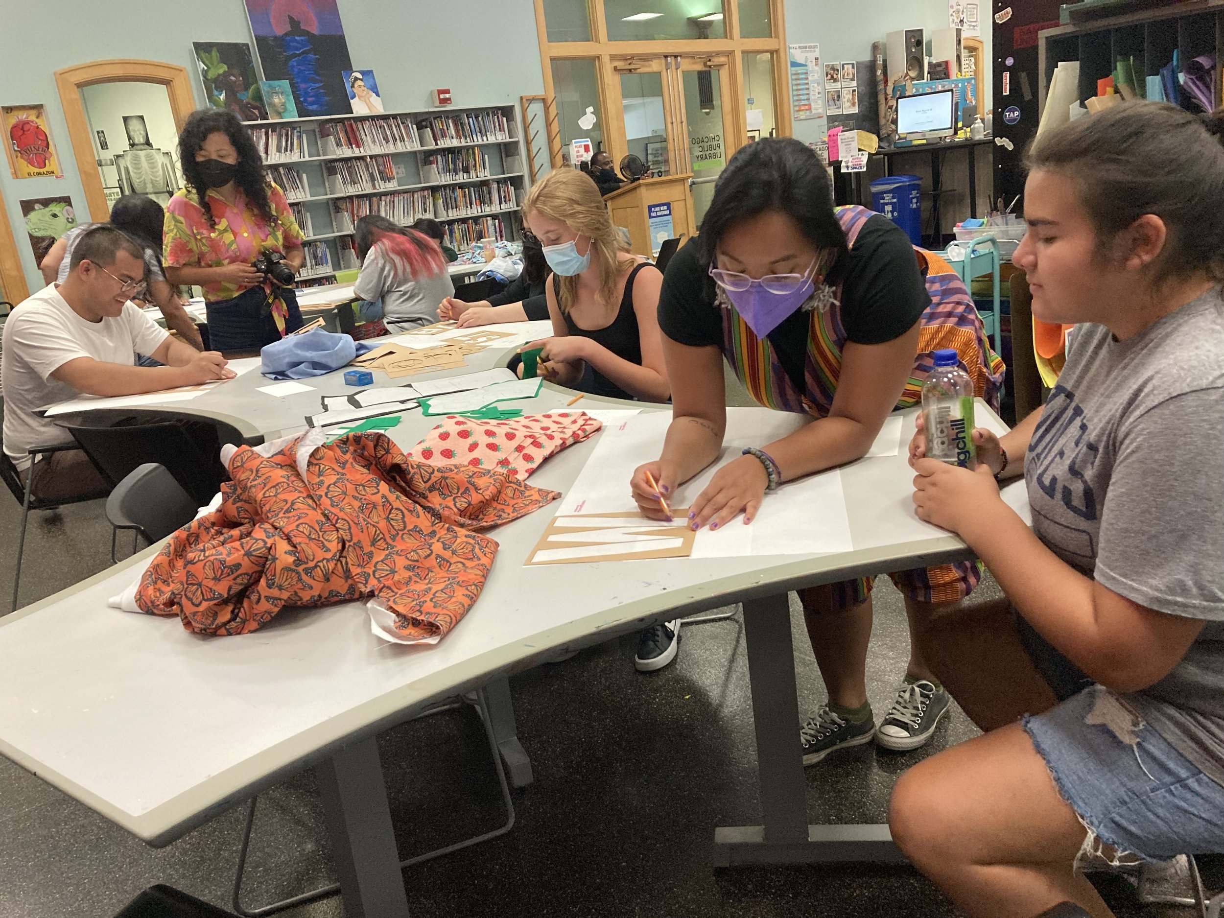  On  July 21st, 12-4pm,  The YOUMedia Space hosted a Protest Banner Making Workshop. In this free workshop, teens learned about the process of how to make a banner with artist-educator Moki Tantoco and created banners either for their own usage or fo