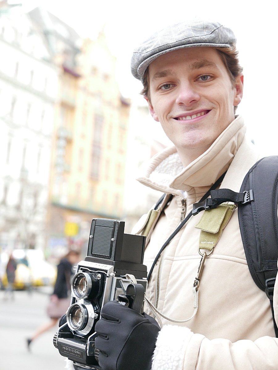 Thomas with a Mamiya C3 in Prague