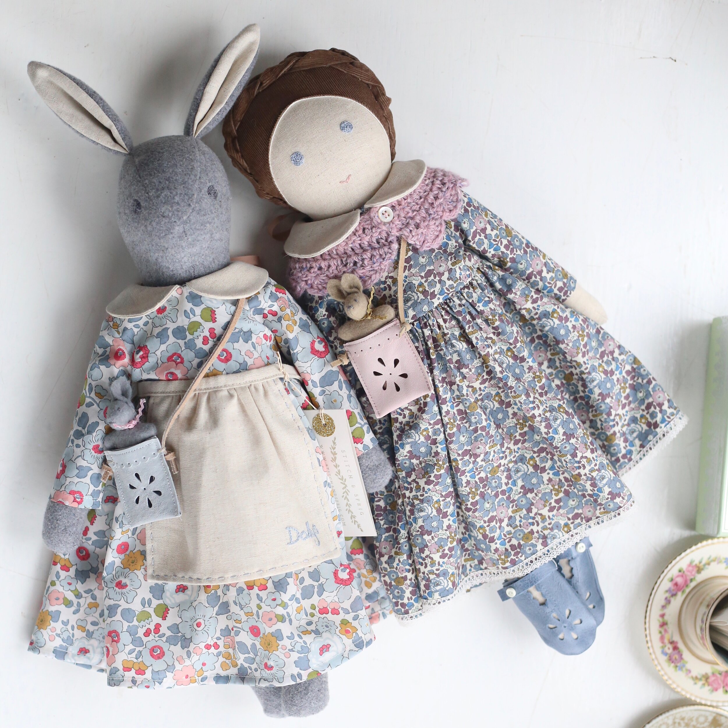 Grey Rabbit and Doll.JPG