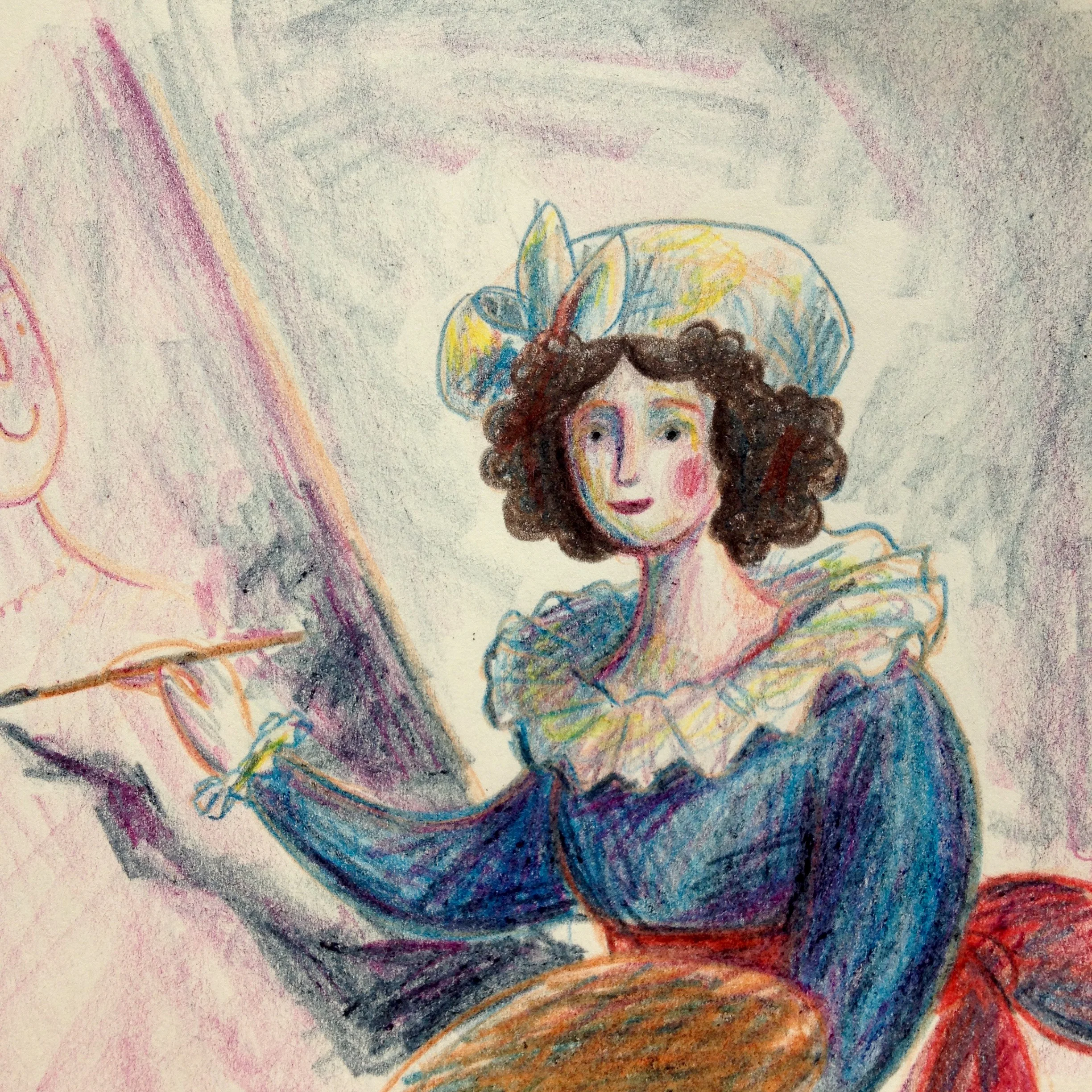 Participated in the @StudioTeaBreak #PortraitChallenge over on Twitter to redraw Elisabeth Louise Vigee Le Brun's self portrait a while back. Really am enjoying being a bit more free exploring colour with coloured pencils at the moment. Had some lovely comments and feedback, must make time to participate more!