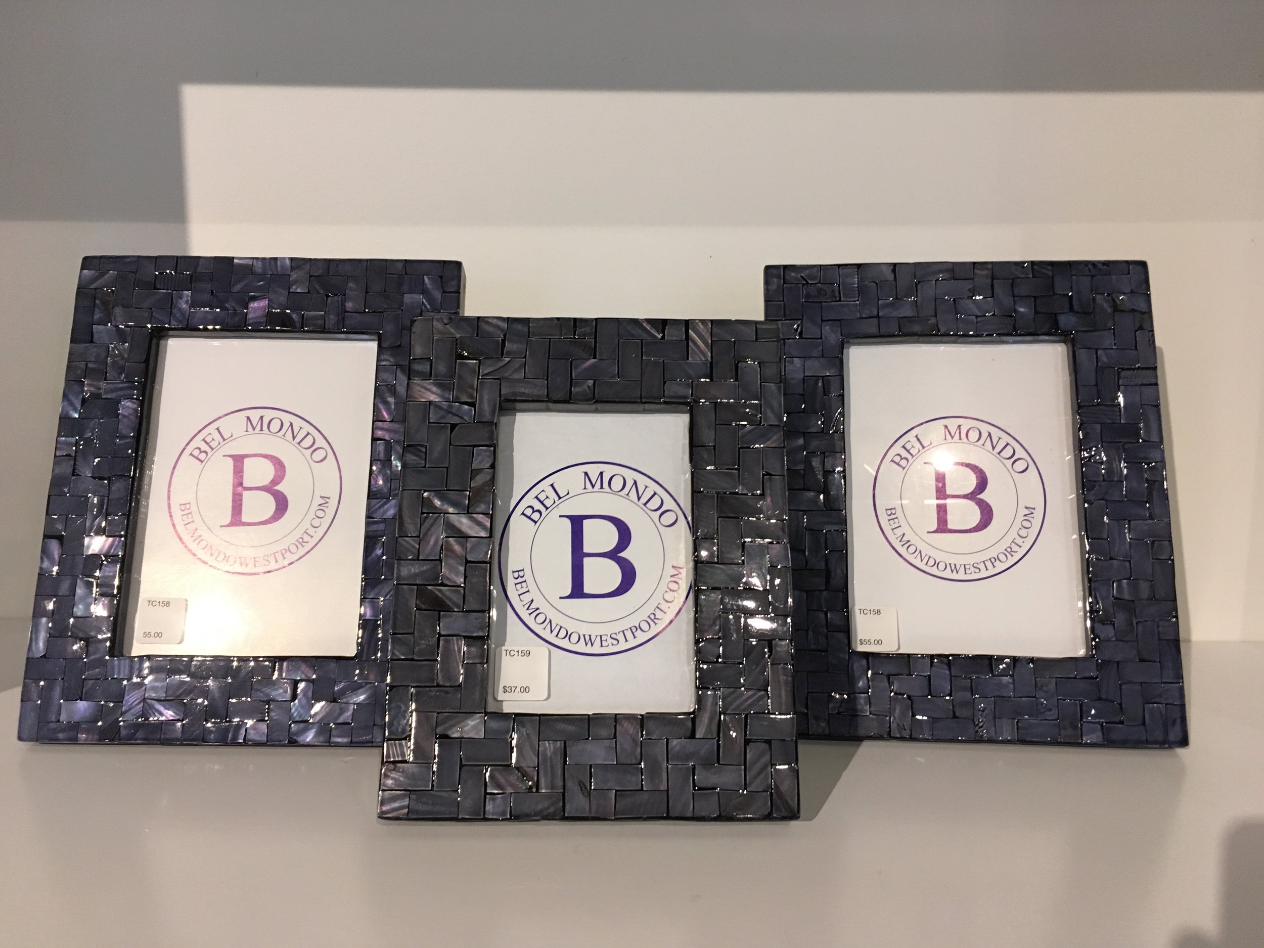 Order Number. 16. Navy glass tile photo frames (also come in white) 