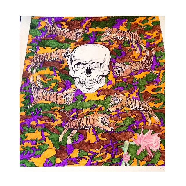 16 &frac12; x 17 &frac12;
&ldquo;Survival&rdquo;
03.03.15
Medium: Colored Pencils &amp; Markers