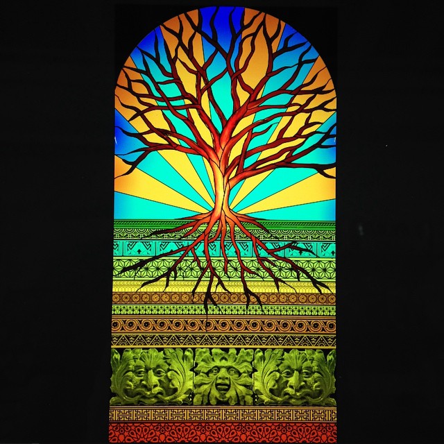 beaustantonart:

Detail of one of many new stained glass window designs that debut next month in Bristol before going to @stolenspacegallery in London. (at Beau Stanton Painting Laboratory )