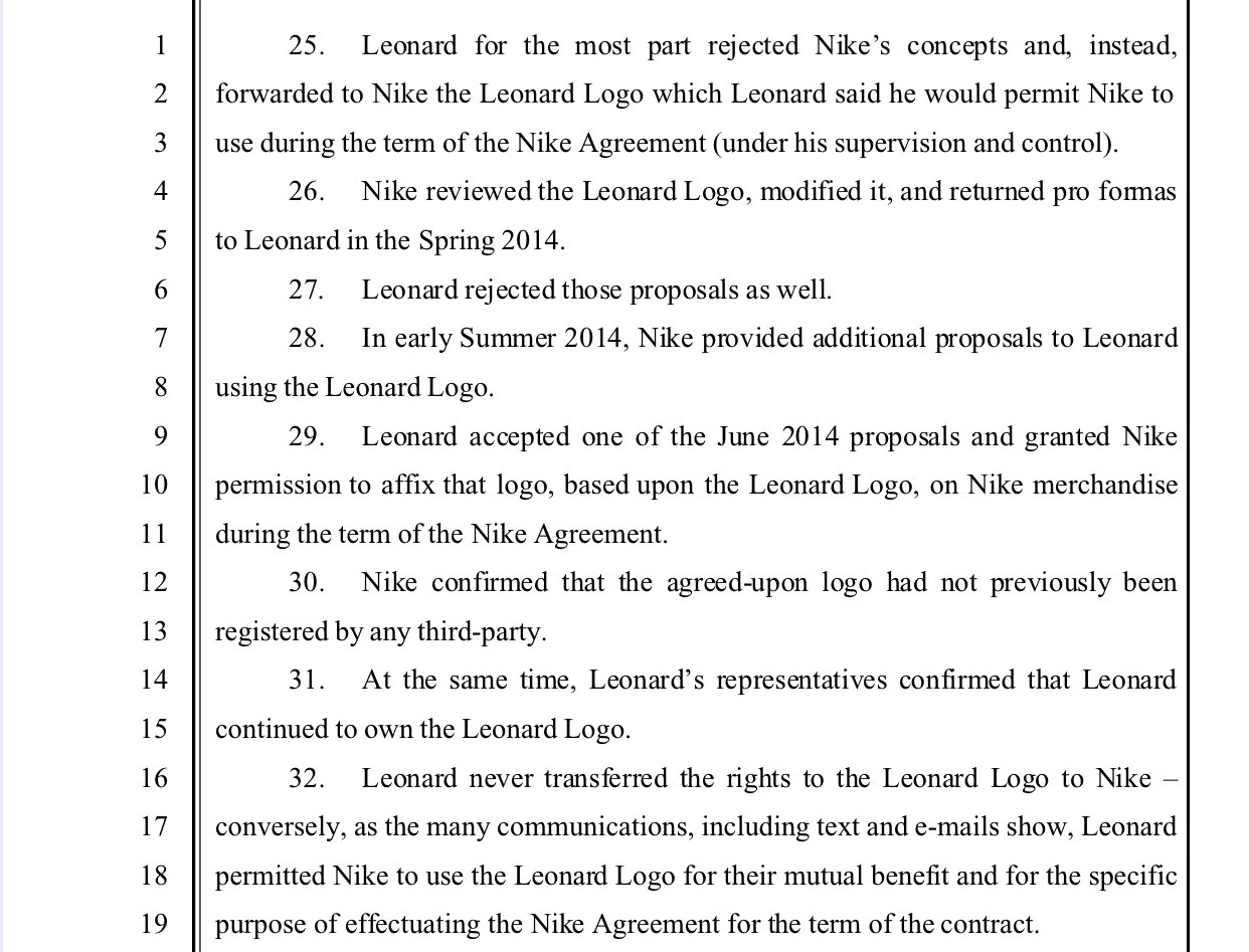 Photo of Kawhi’s formal complaint