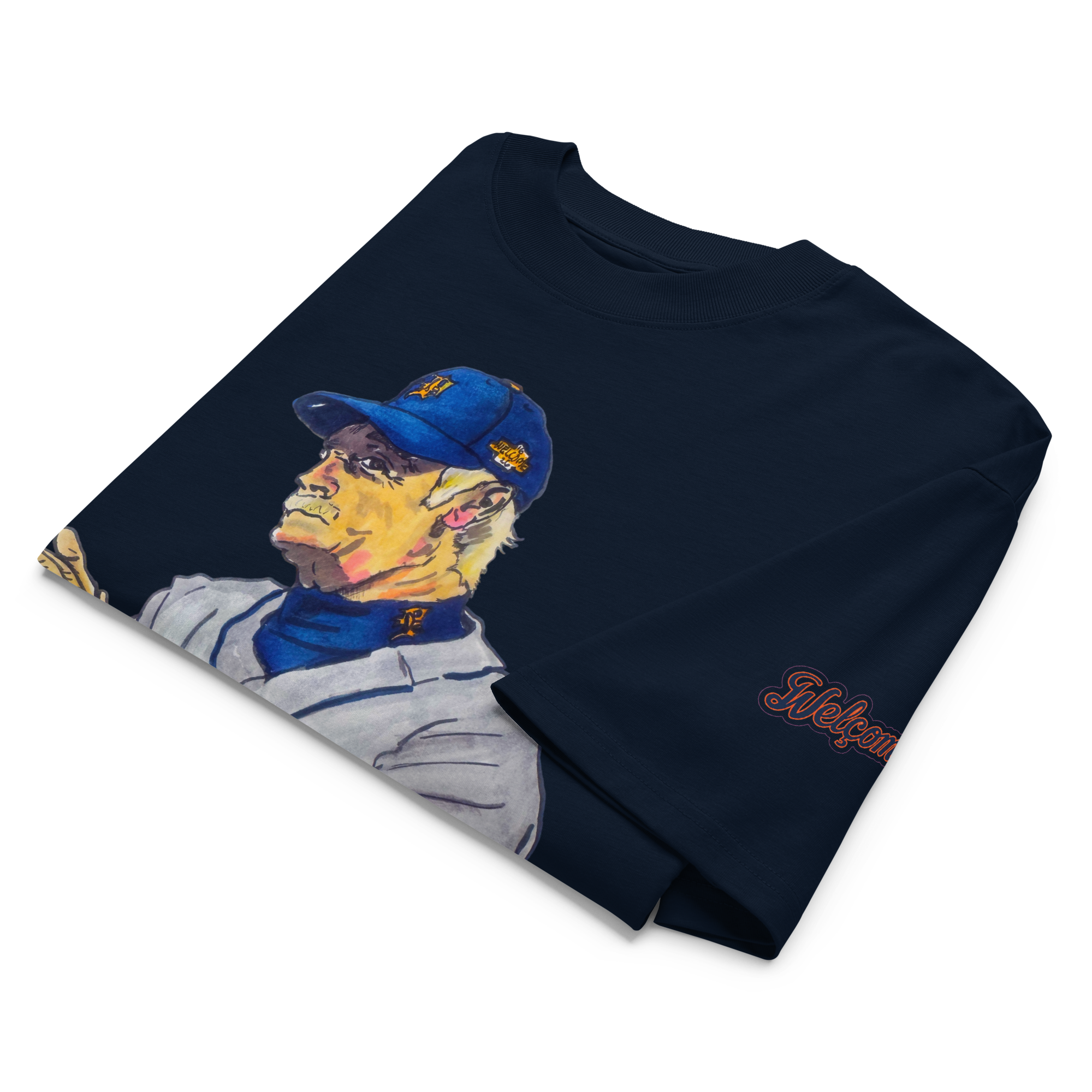 unisex-organic-oversized-high-neck-blaster-2.0-t-shirt-french-navy-front-6a13b6a57d064.png