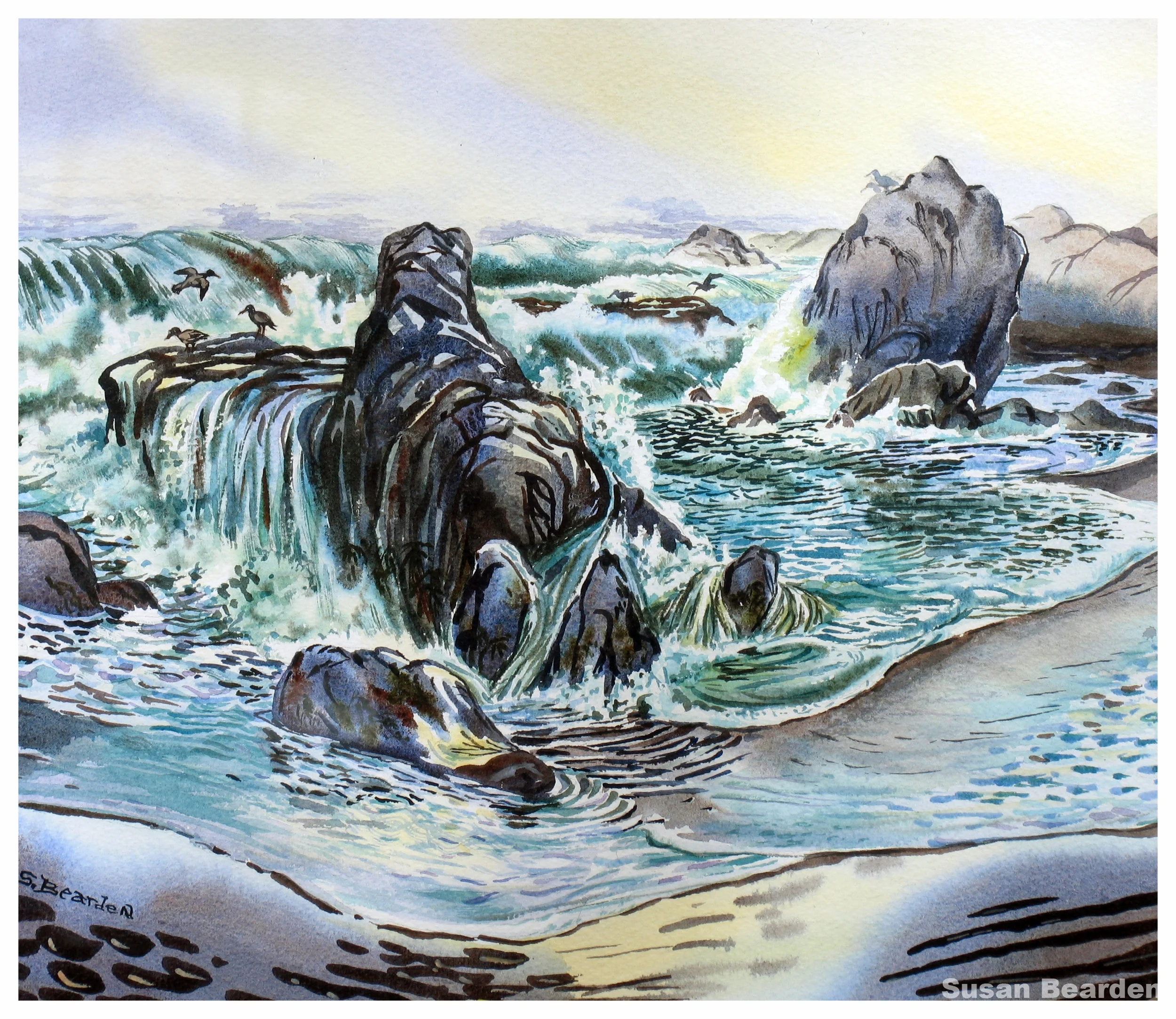 Seascape with Oystercatchers