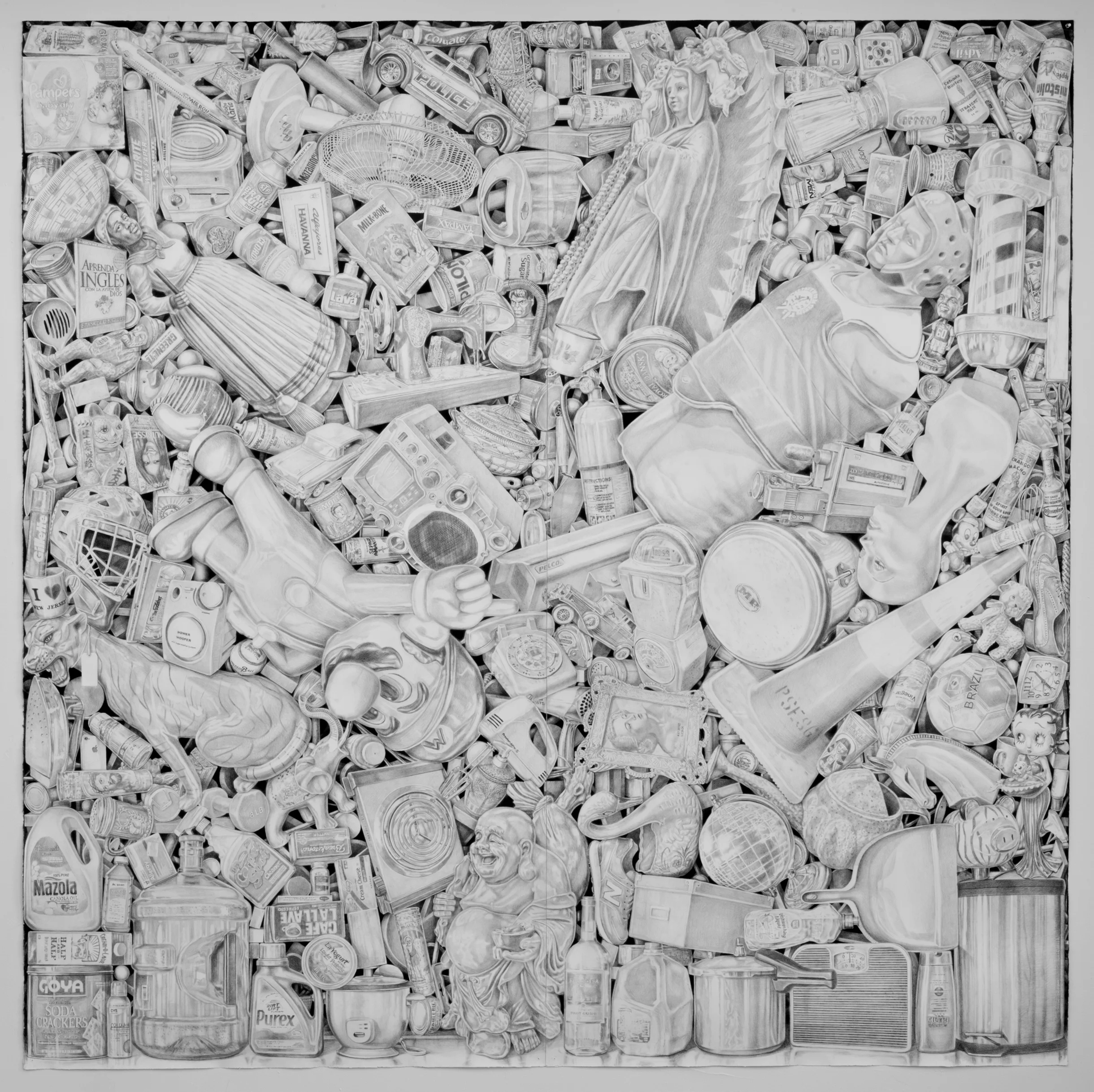 Jairo Alfonso.494(Bergenline Avenue)2015. Watercolor pencil_paper. 89.9x89.3 inches.jpg