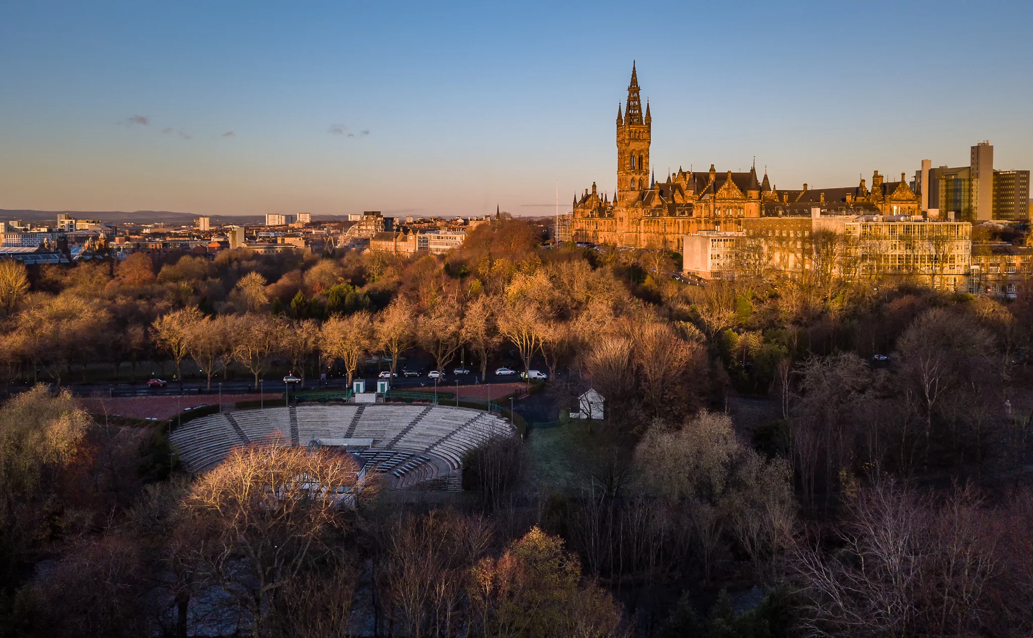 Glasgow University and the Kelvingrove Bandstand