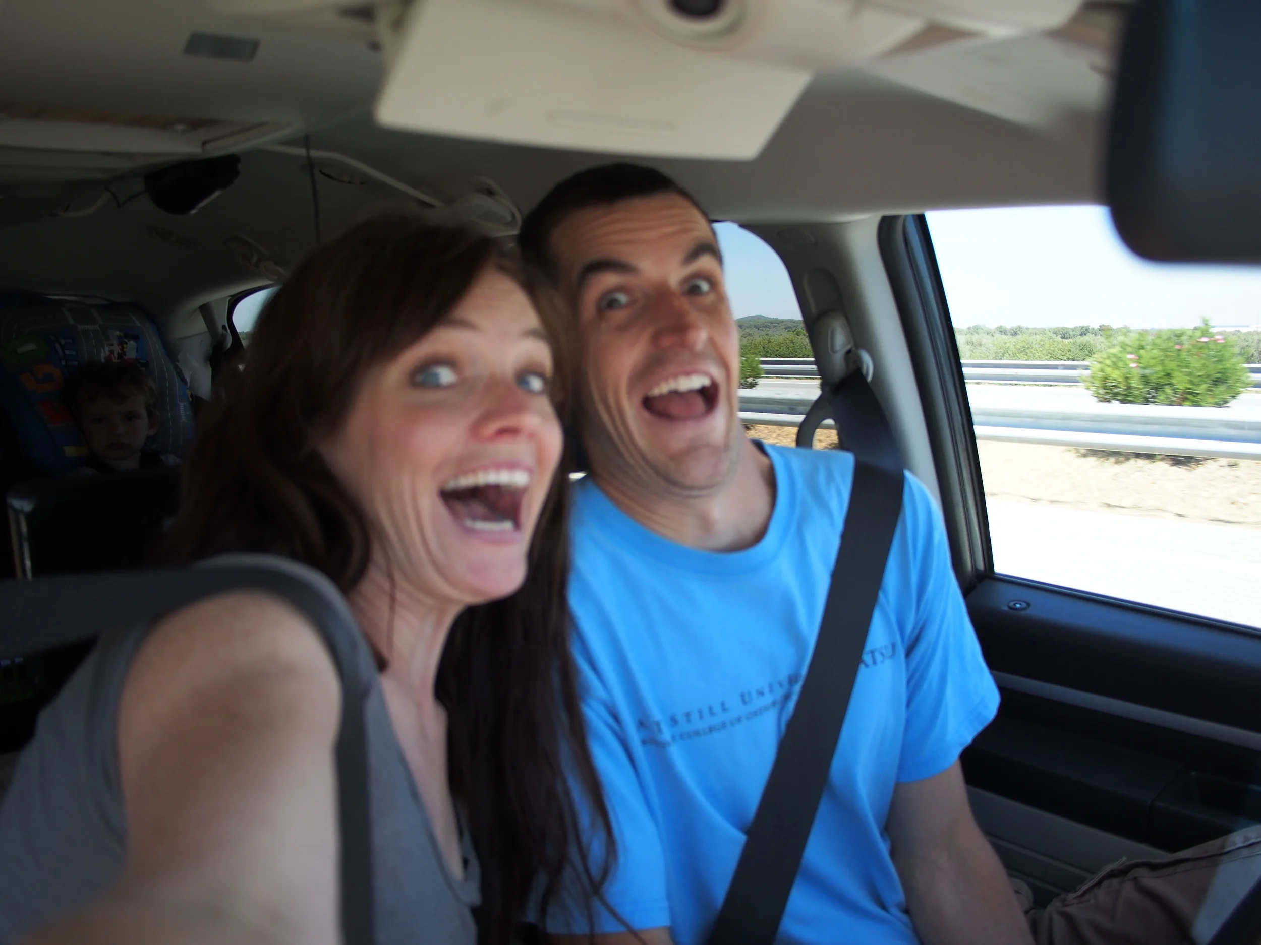  Excited to be in the van! 