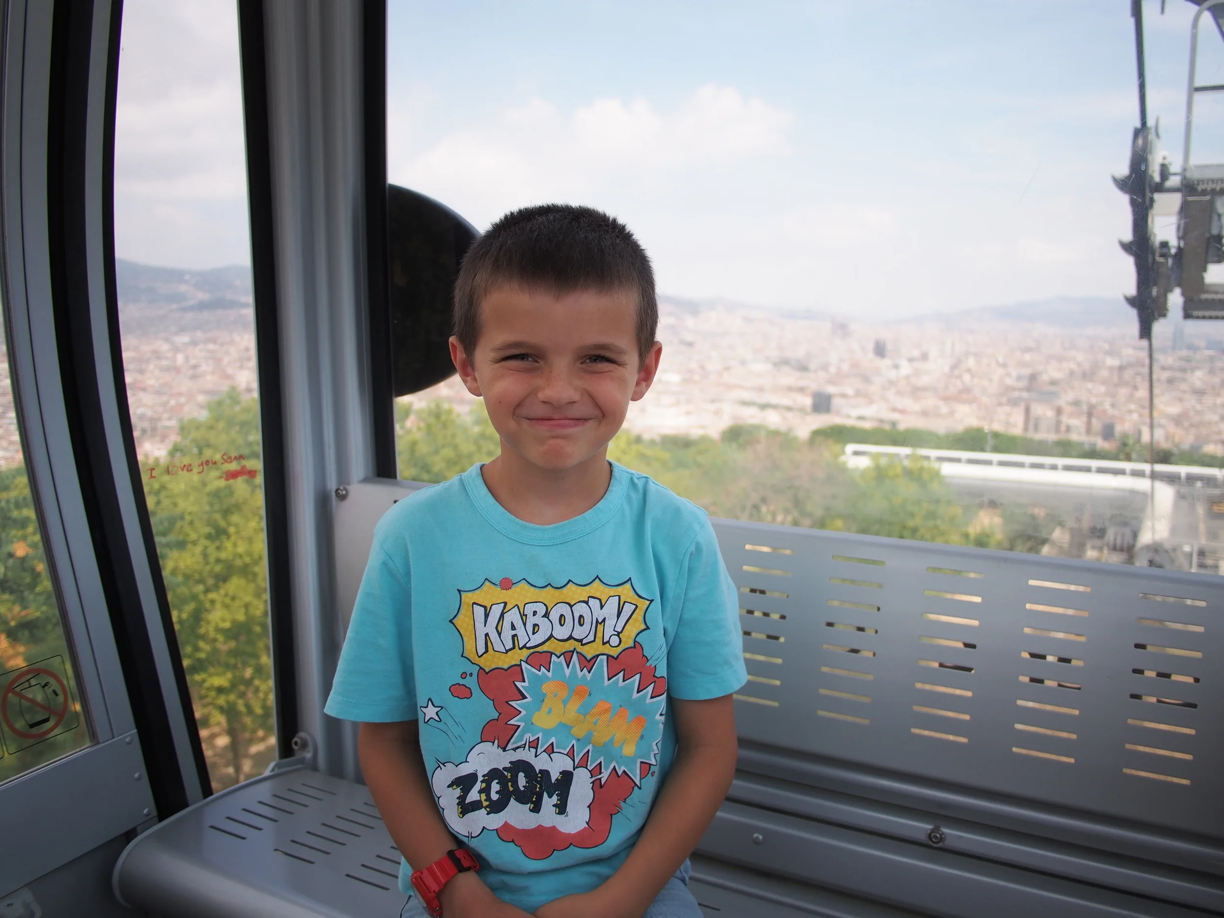  Elijah's birthday cable-car ride to the top of Mont Juic, Barcelona 