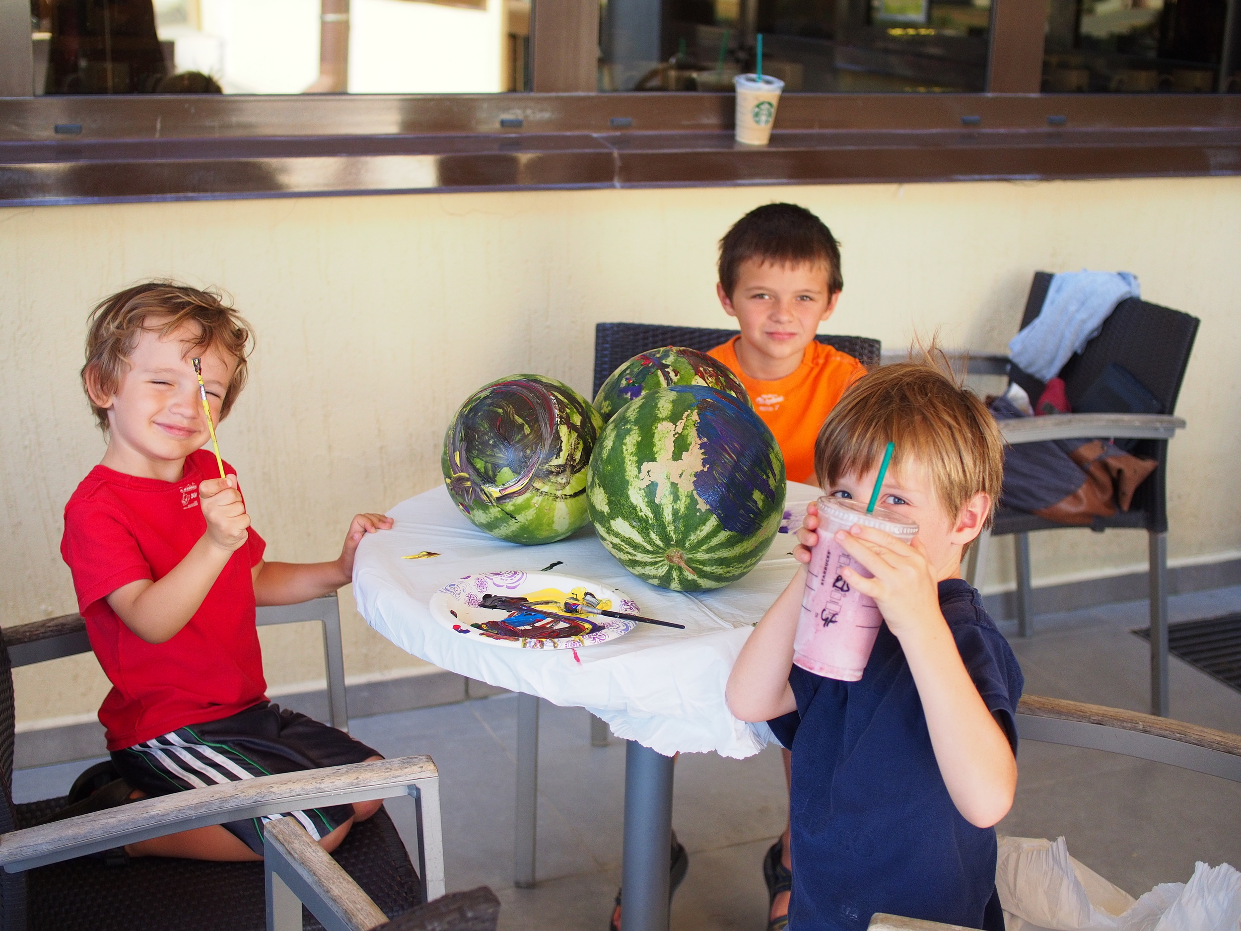 painting watermelons