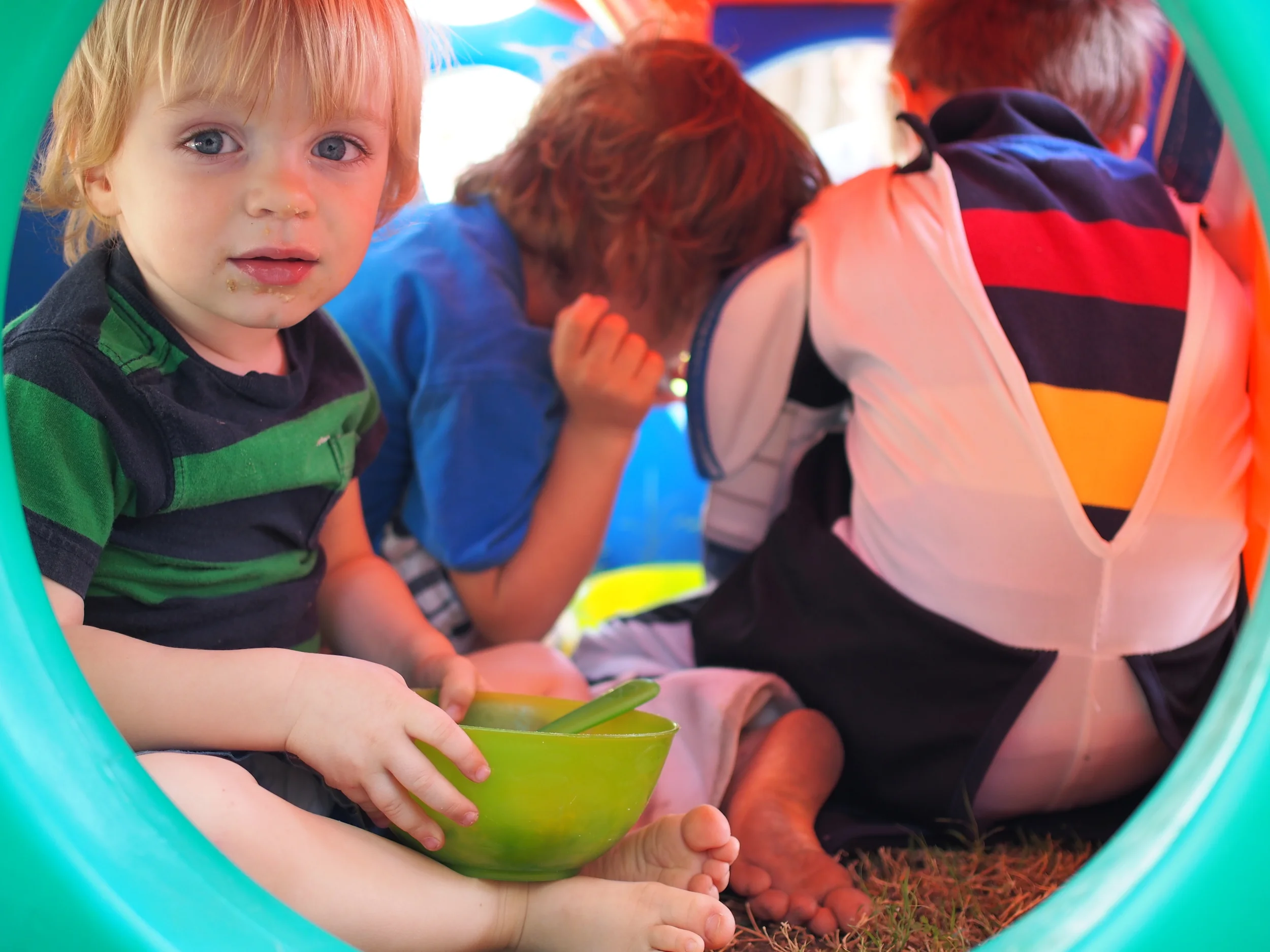 impromptu picnic in the yard climber