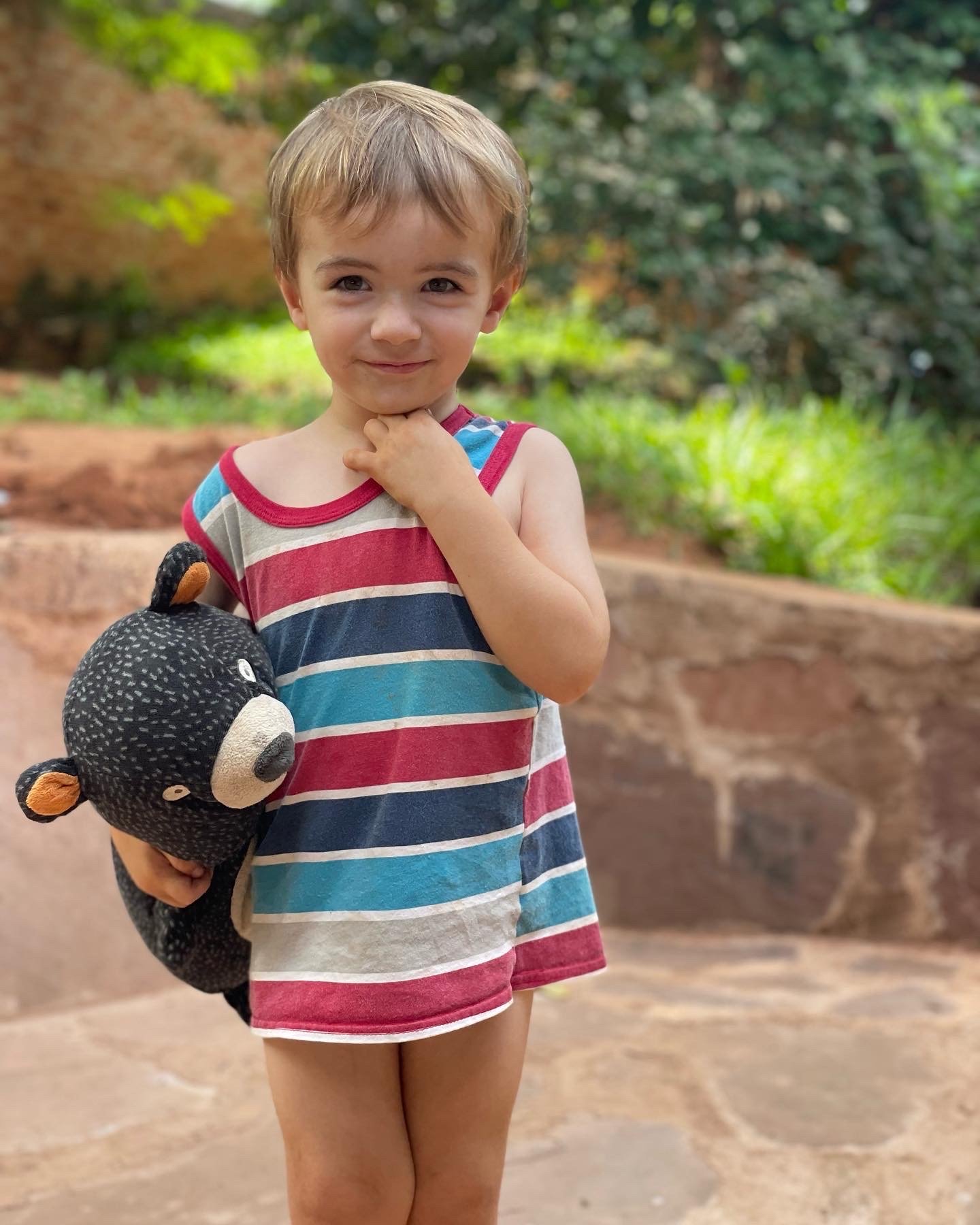 Too cute- Zeke with “bear-bear”