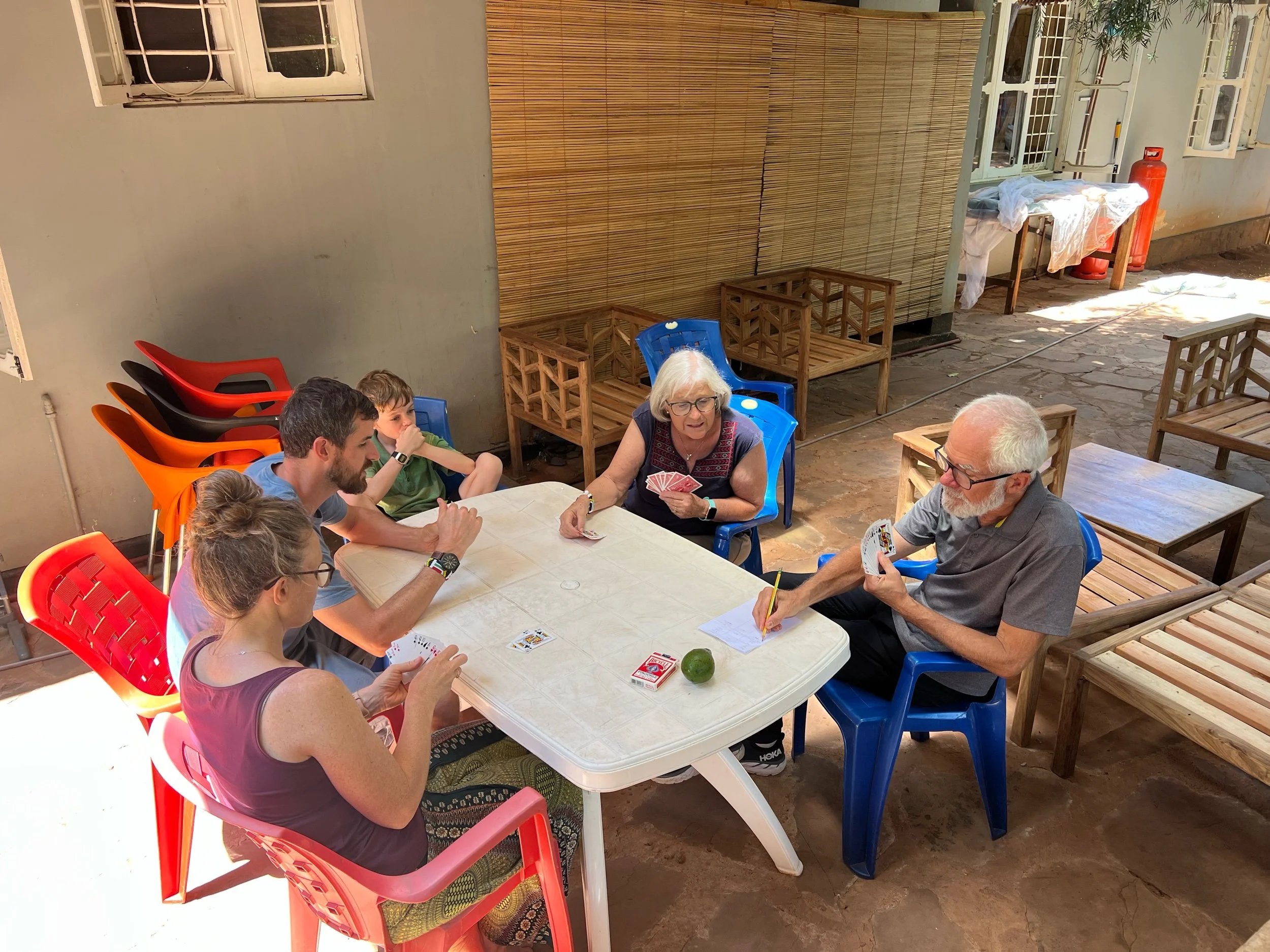 One last game of pinochle with the 'rents