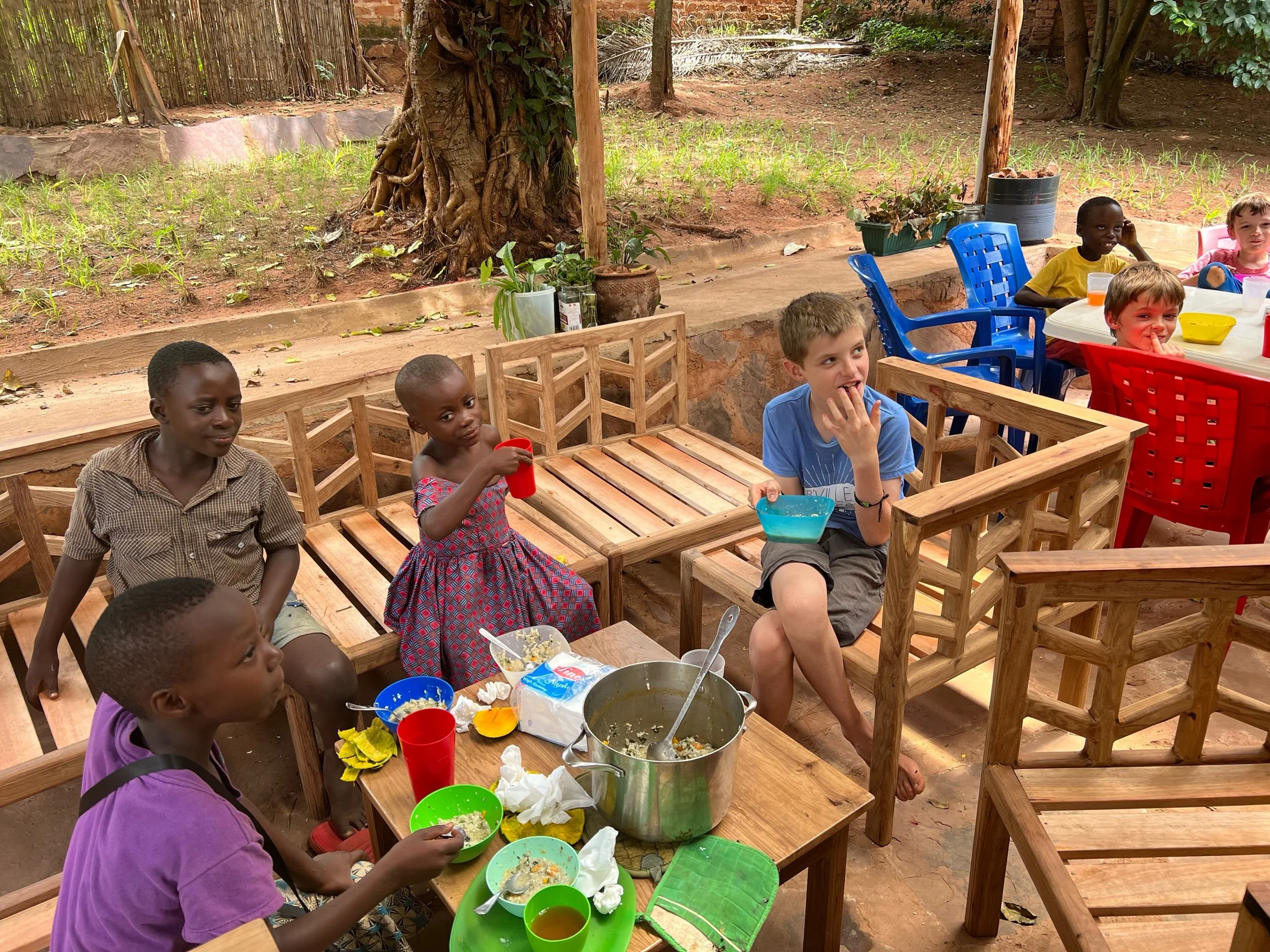 Neighborhood lunch and Bible story time
