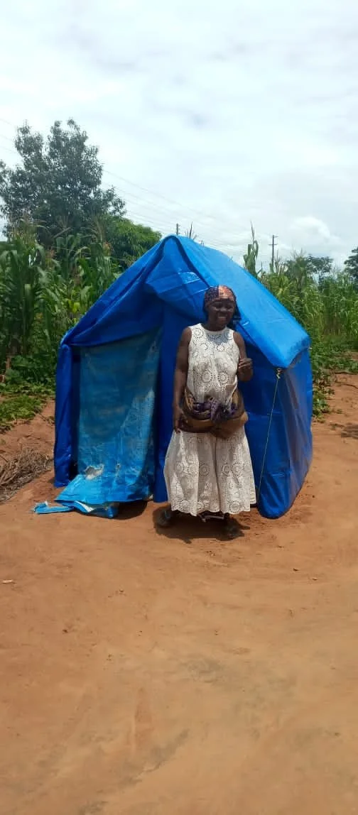 Temporary shelter built from our kits.