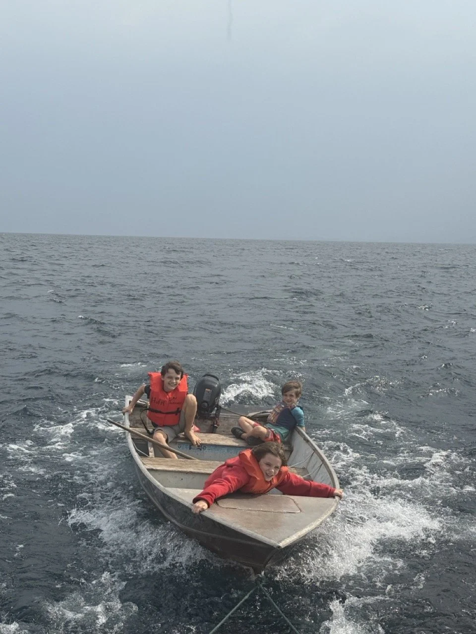 The boys rode partway in "Junior"