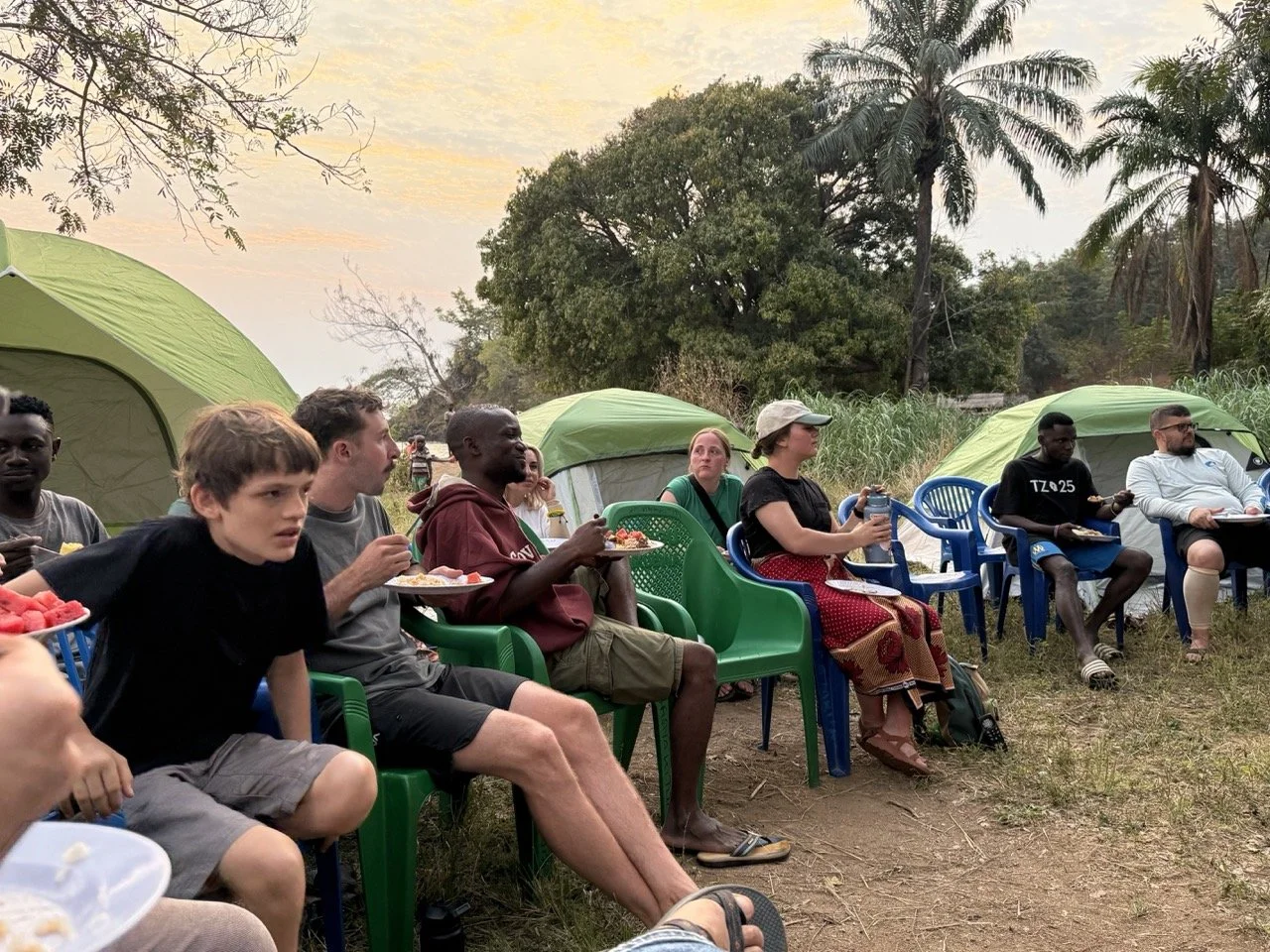 Morning devotional time at camp.