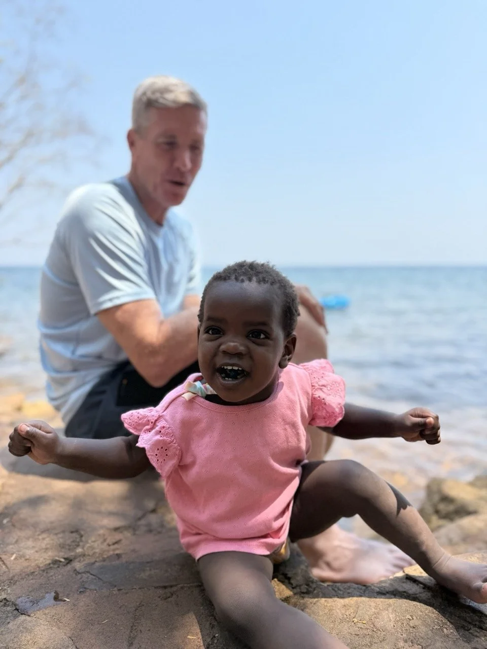 At the lake with sweet Gracie