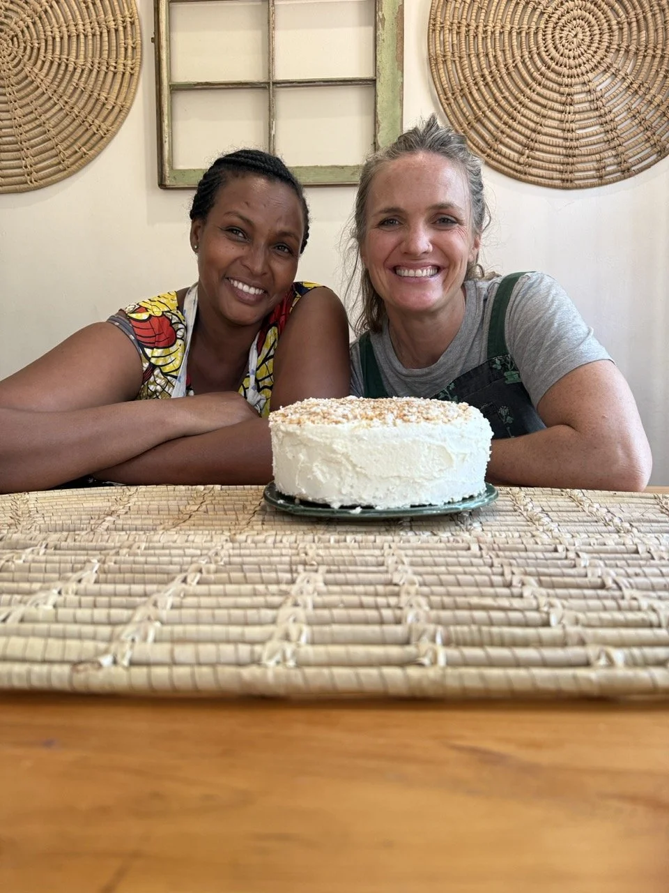 Lydia and Bek with their famous coconut cake.
