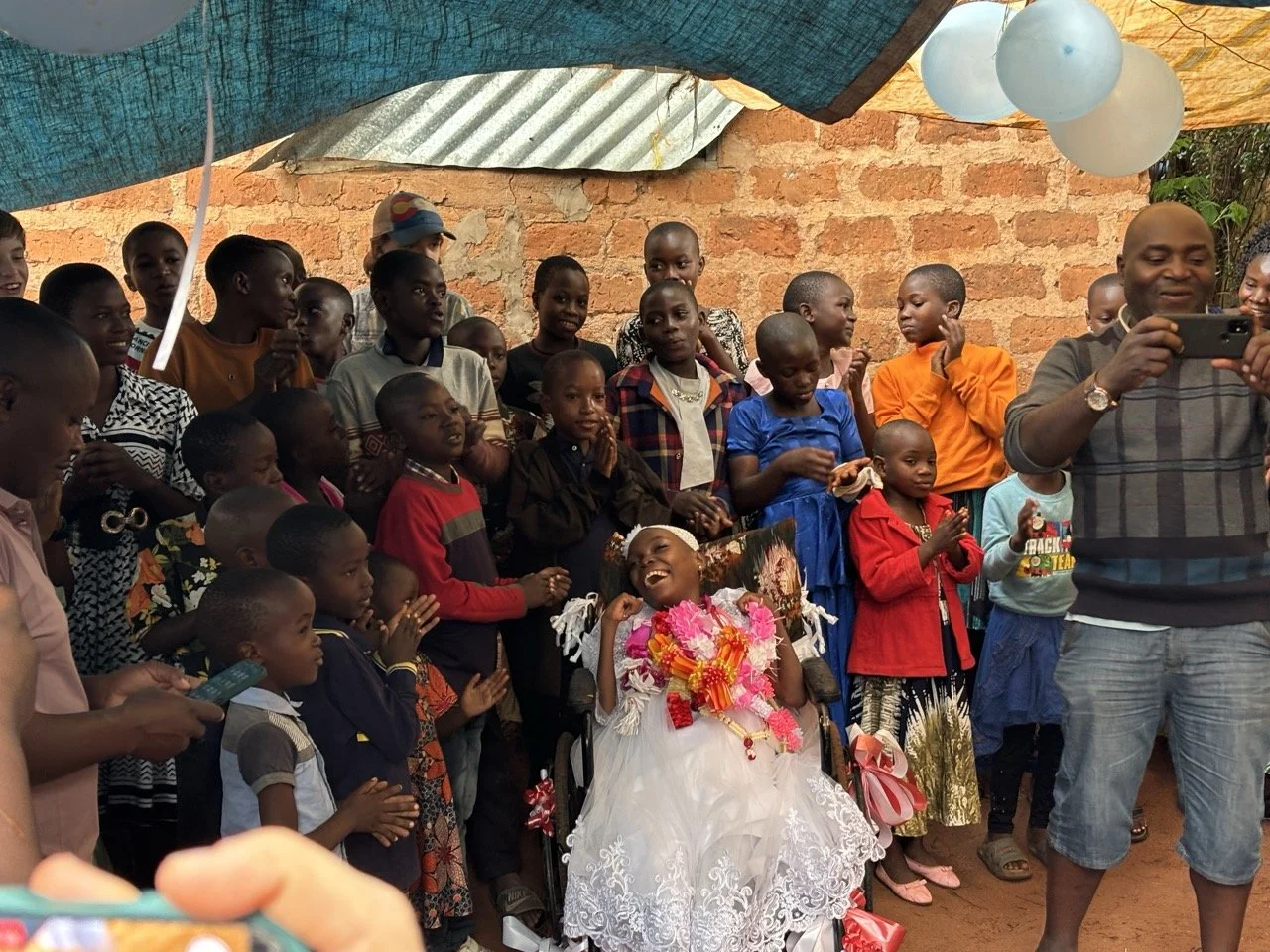 Celebrating our neighbor's birthday