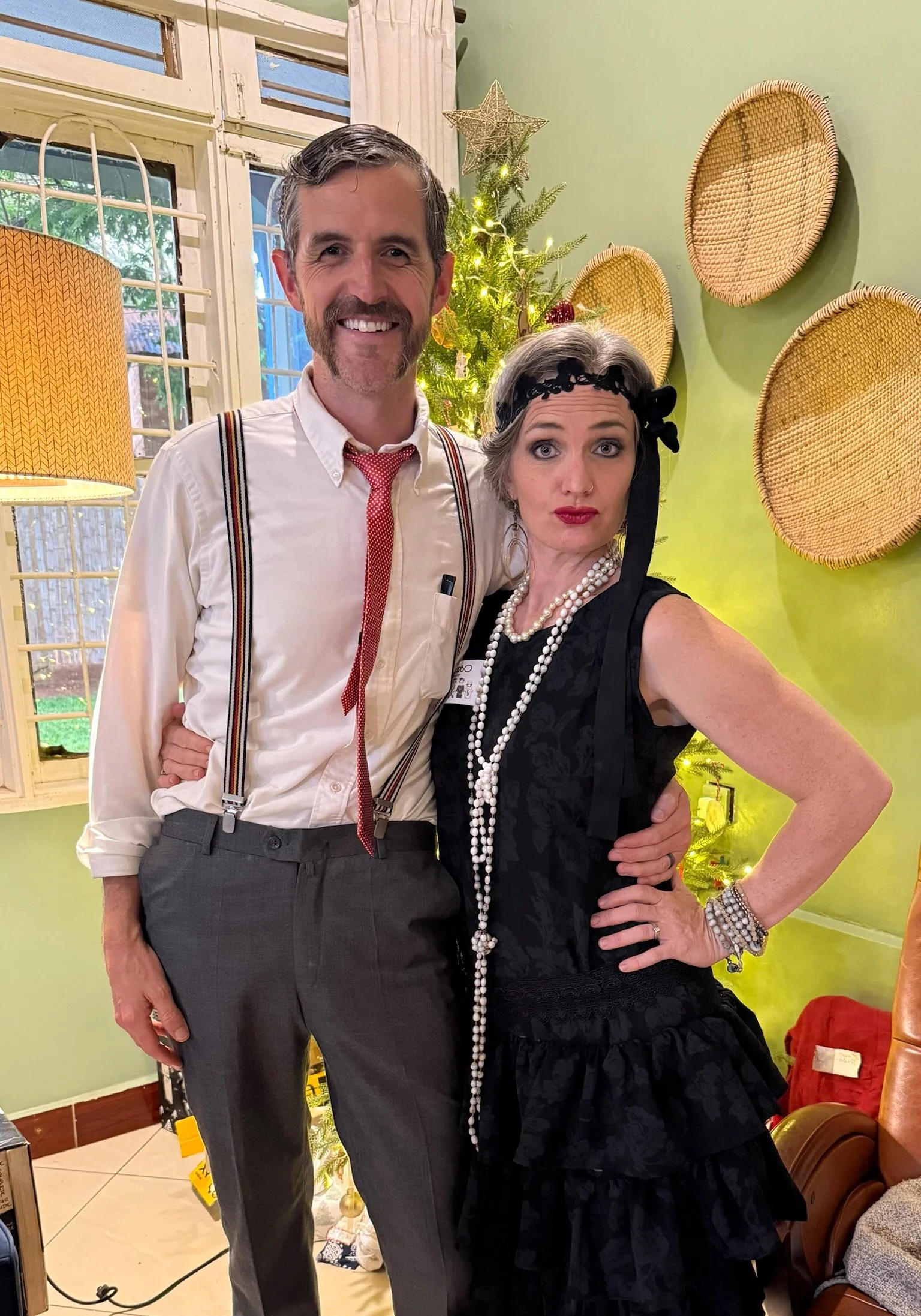 Dressed up for a mystery party!