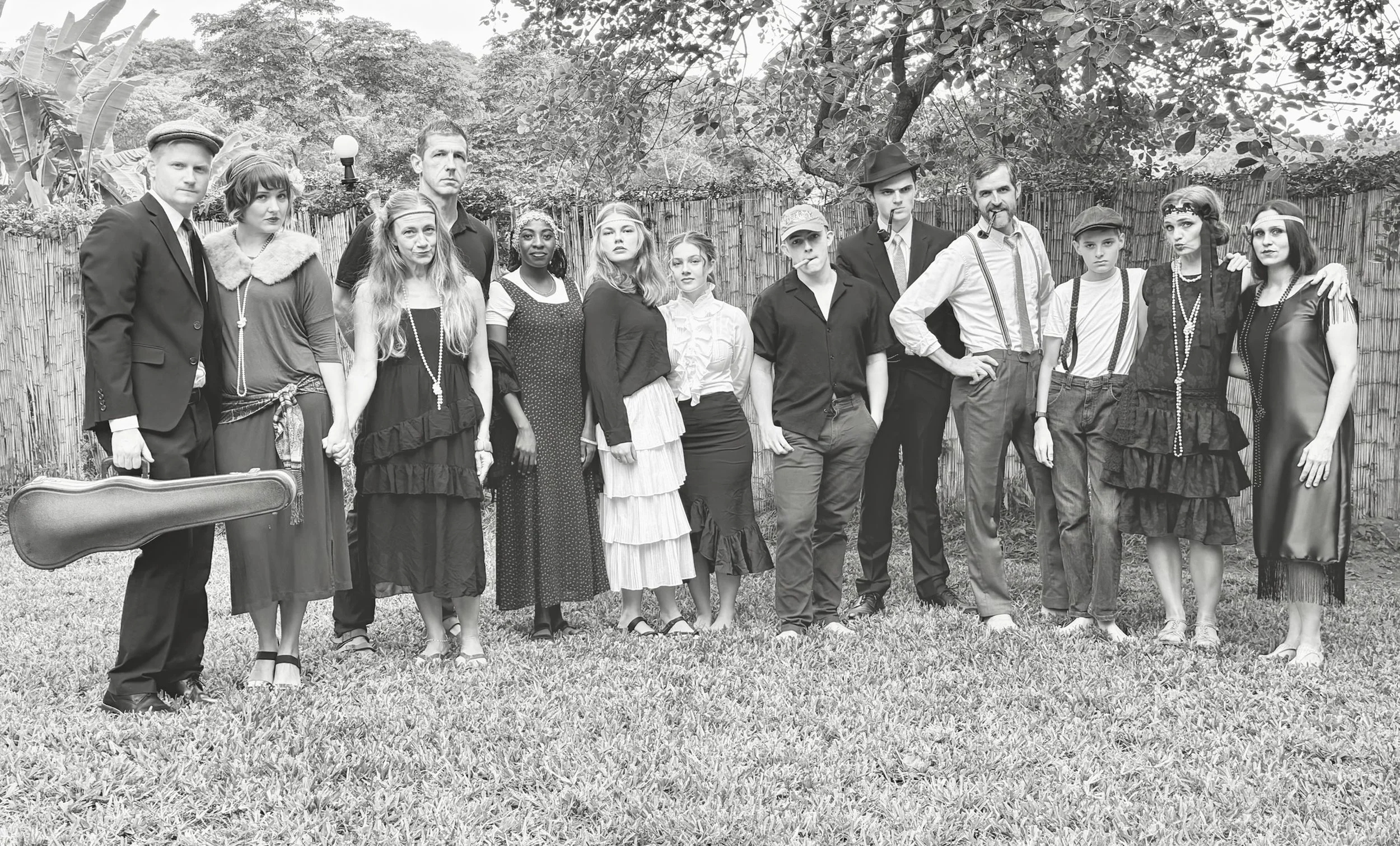 The whole crew at the speakeasy