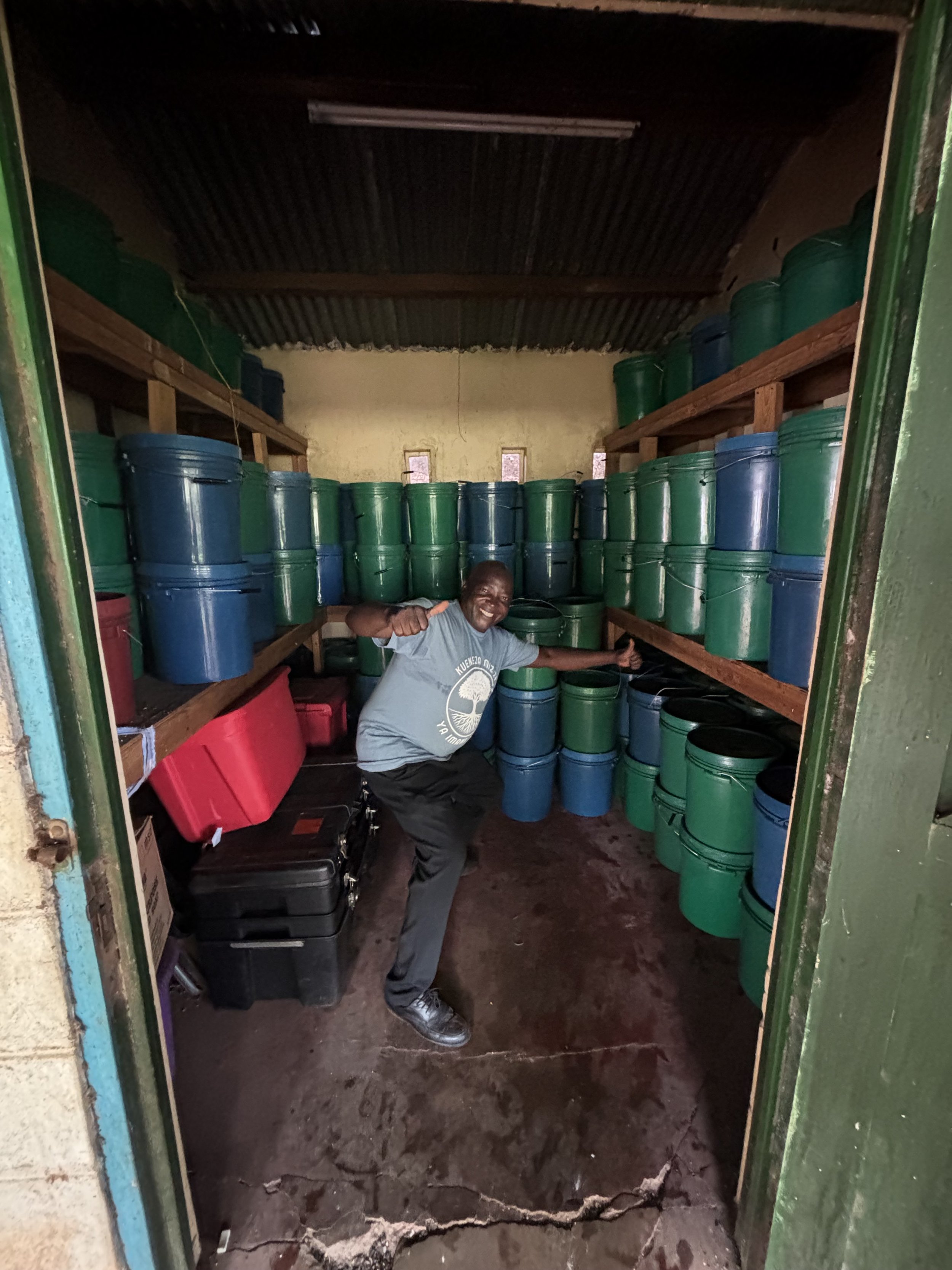 Fideli is happy about 160 buckets ready to go!