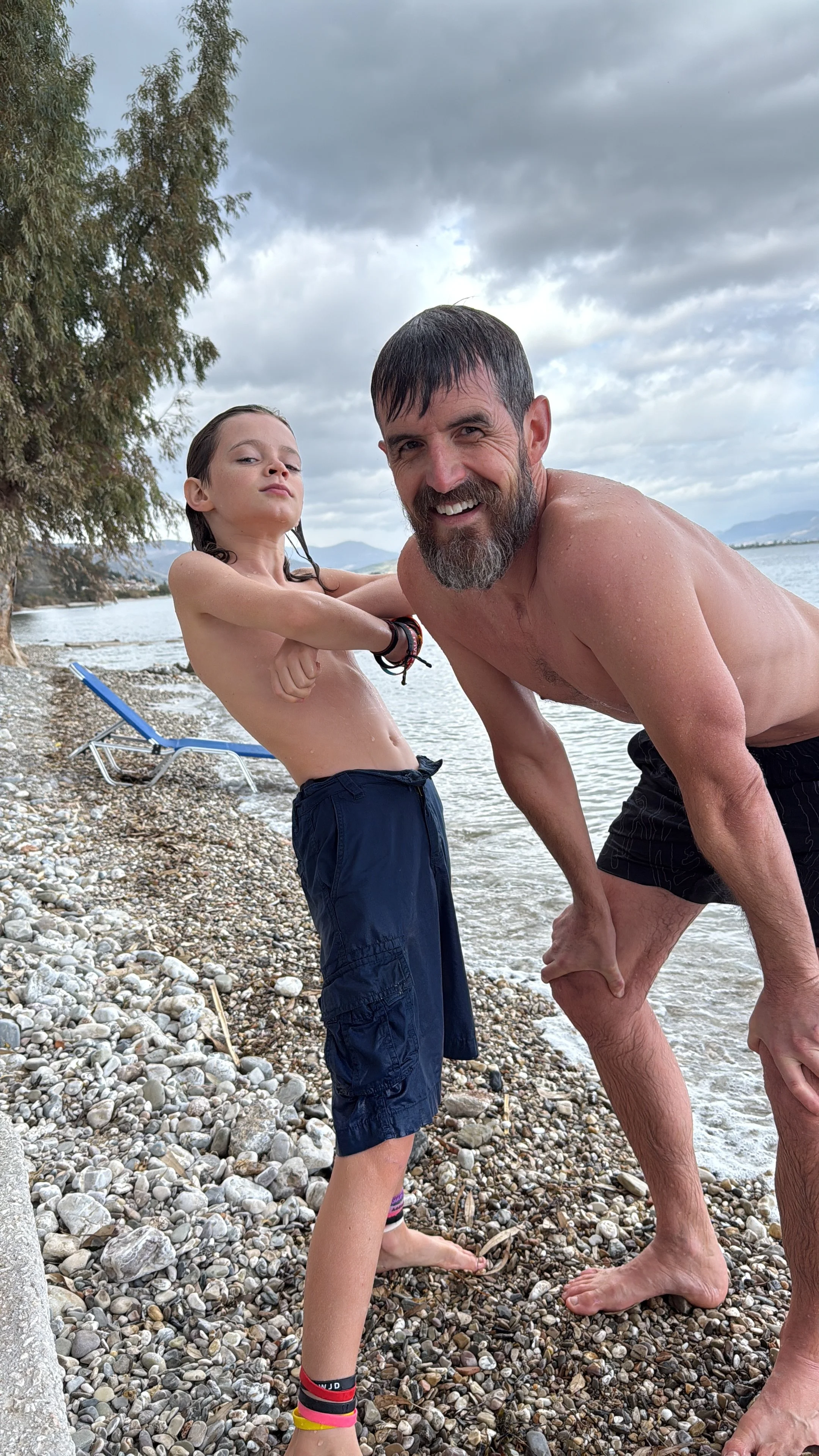 Chilly swim in the Med!
