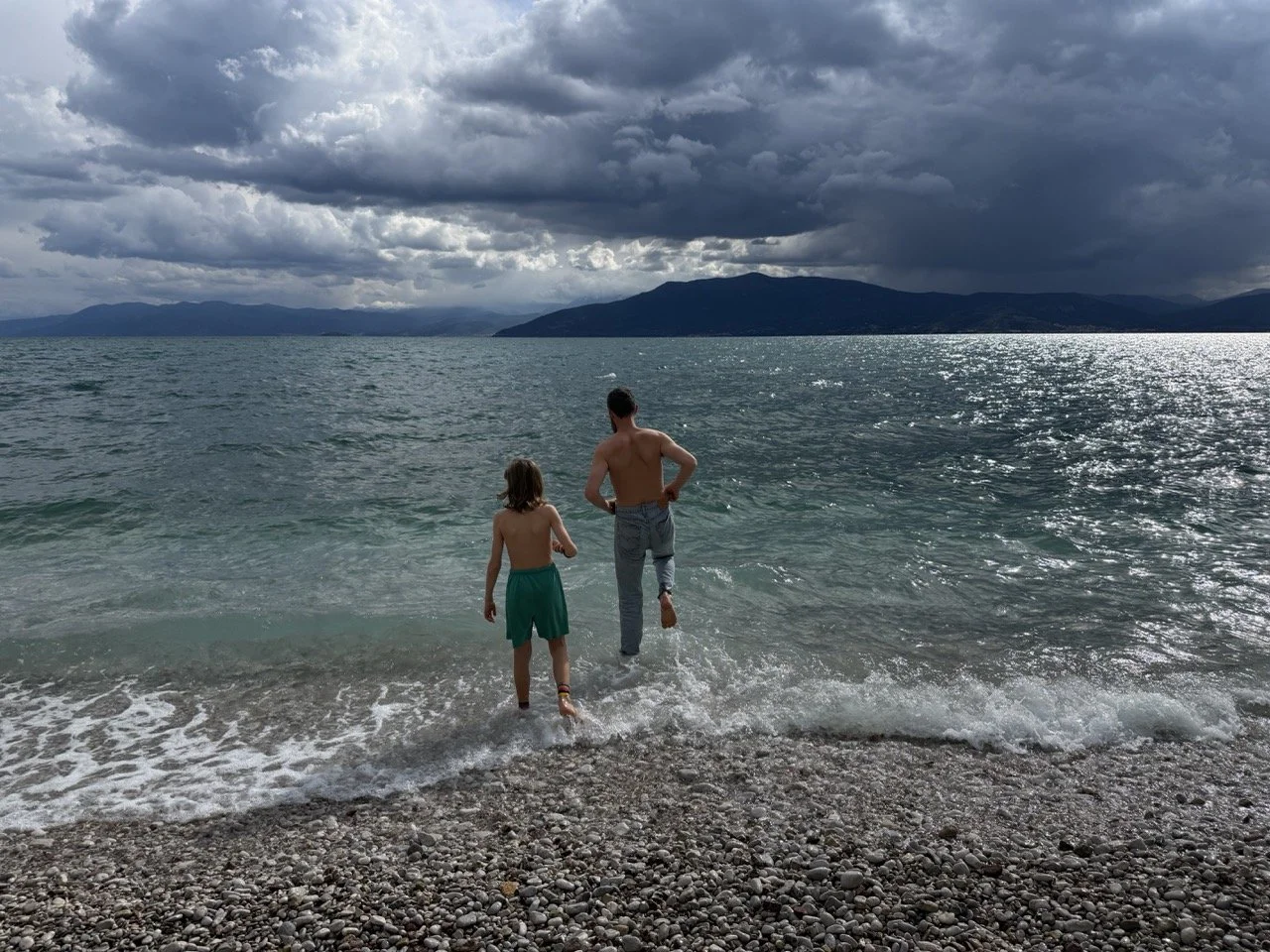Swimming after hiking the Palmidi ruins