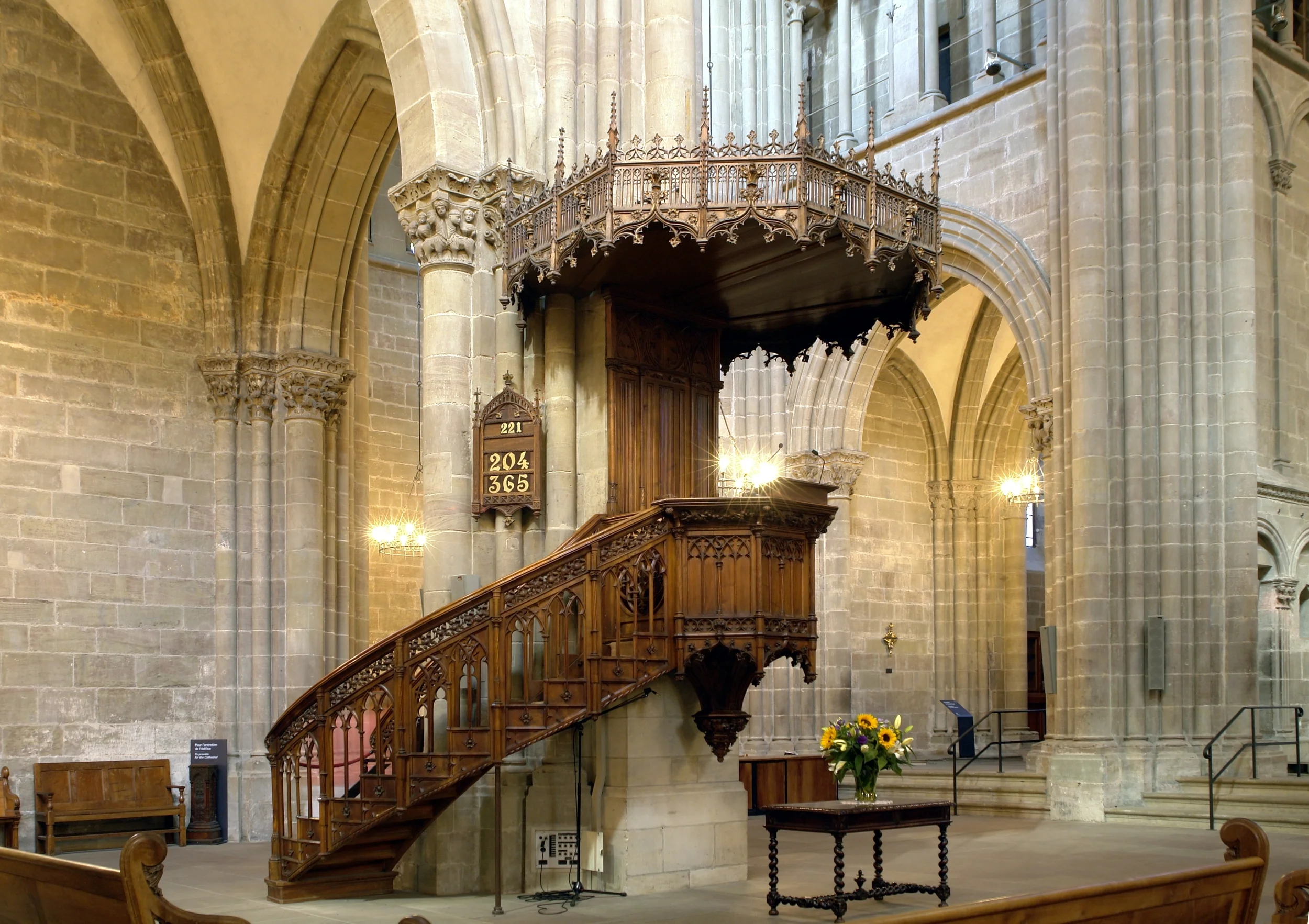 The pulpit at St. Peter's where Calvin preached in Geneva.