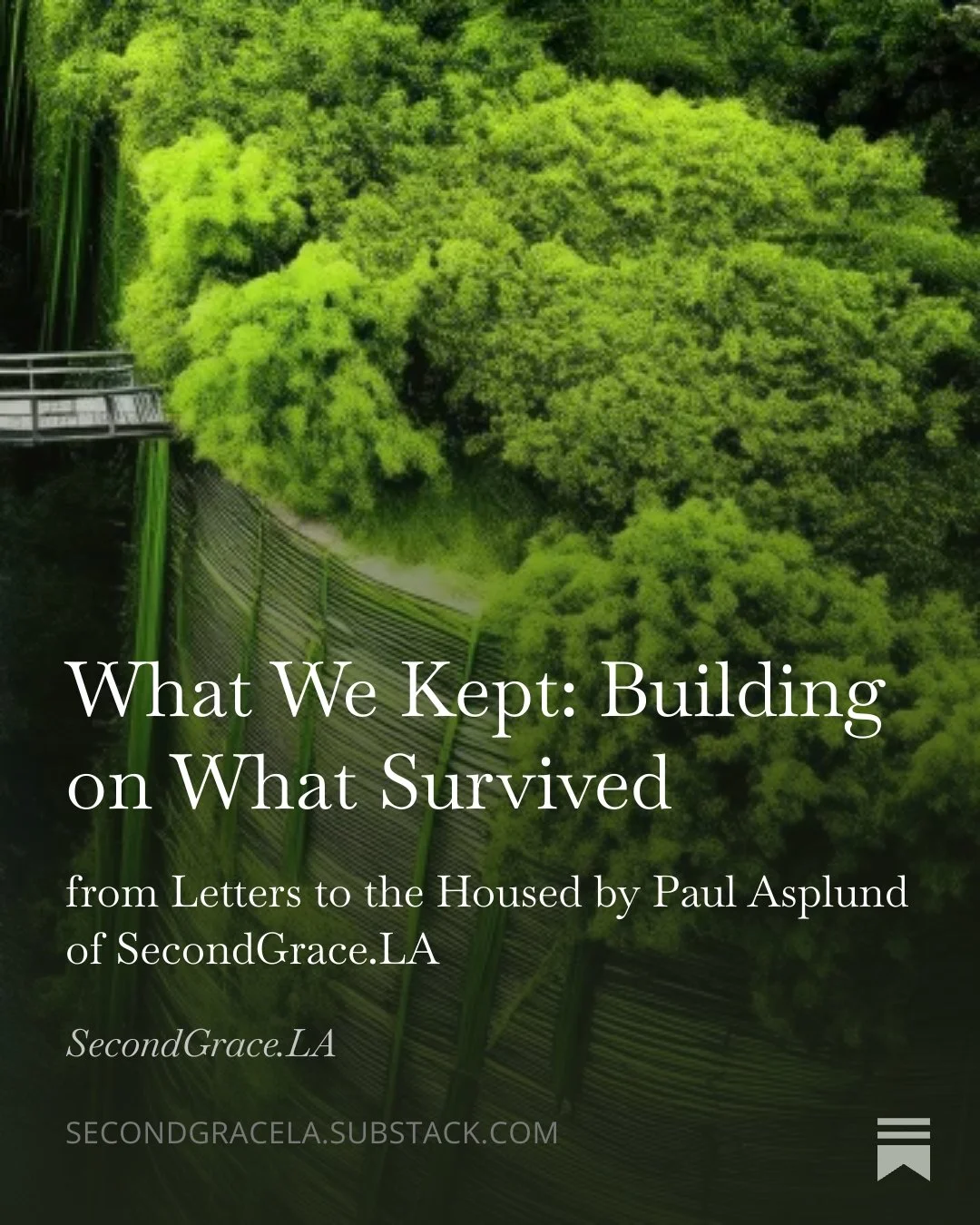 The bridge is the work.

$200 million in cuts. Programs eliminated. And yet&mdash;

Some of what we designed in those community rooms actually survived. Community liaisons. A client data portal. Faith-based coordinators building bridges between 2,200