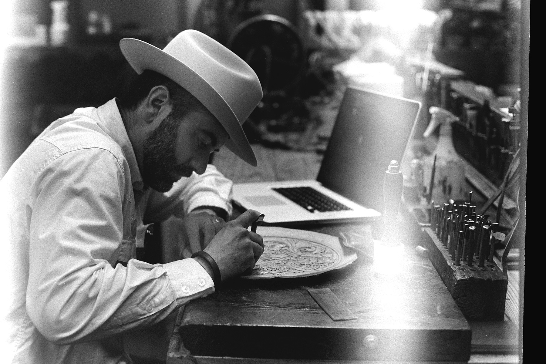Clint Wilkinson of Bell and Oak leather goods