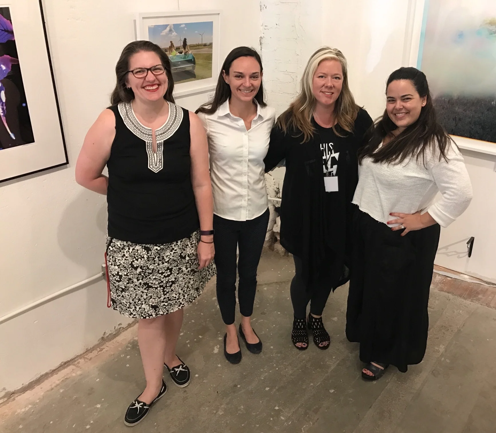 (L to R) Claire Sexton & Meg Gilbert of Art Center of Waco, Jennings Sheffield of SPE and Rebekah Hagman of Cultivate 7Twelve