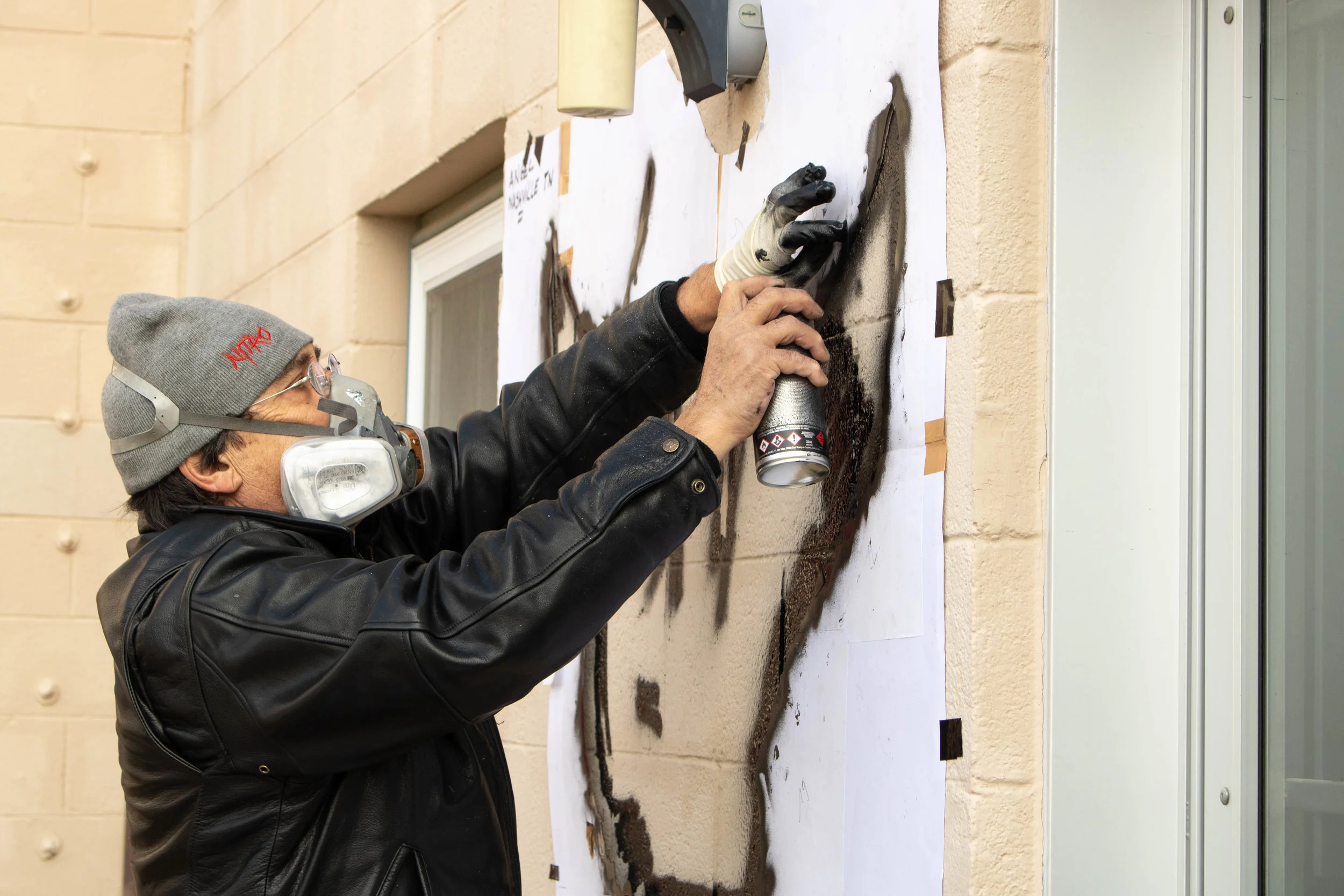 Blek le Rat uses spray paint and stencils to create his world-famous street art.