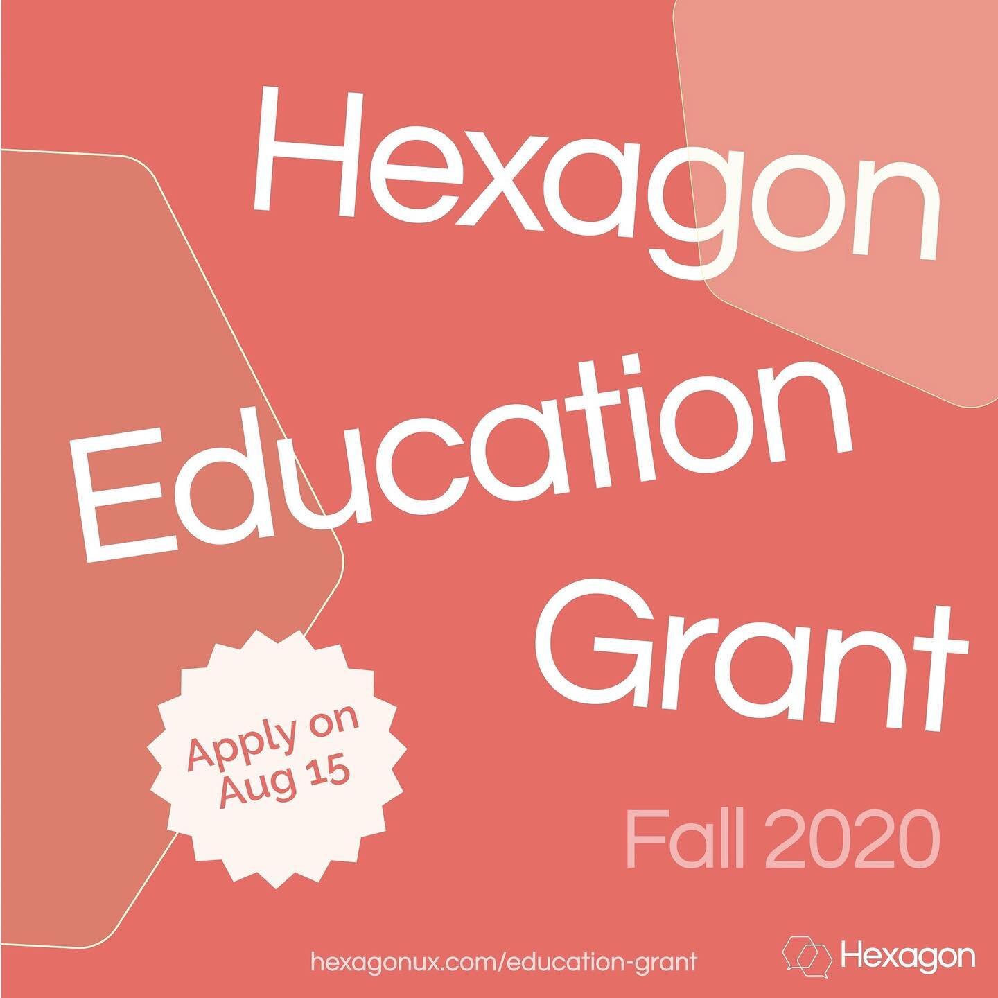 Our bi-annual Education Grant is coming soon! Applications go live on Aug 15. Link in bio! 

#womeninux #womenintech #nonbinaryintech #inclusion #diversityandinclusion #diversity #educationgrant #scholarship #hexagonux