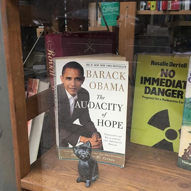 A new entry to our local charity book shop. The one behind it looks ominous...