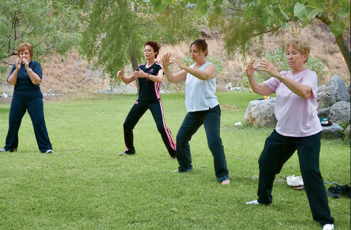 Tai Chi is an ancient Chinese tradition that has now been shown to be a great, noncompetitive, self-paced form of purposeful movements that is a great type of exercise and stress relief. 