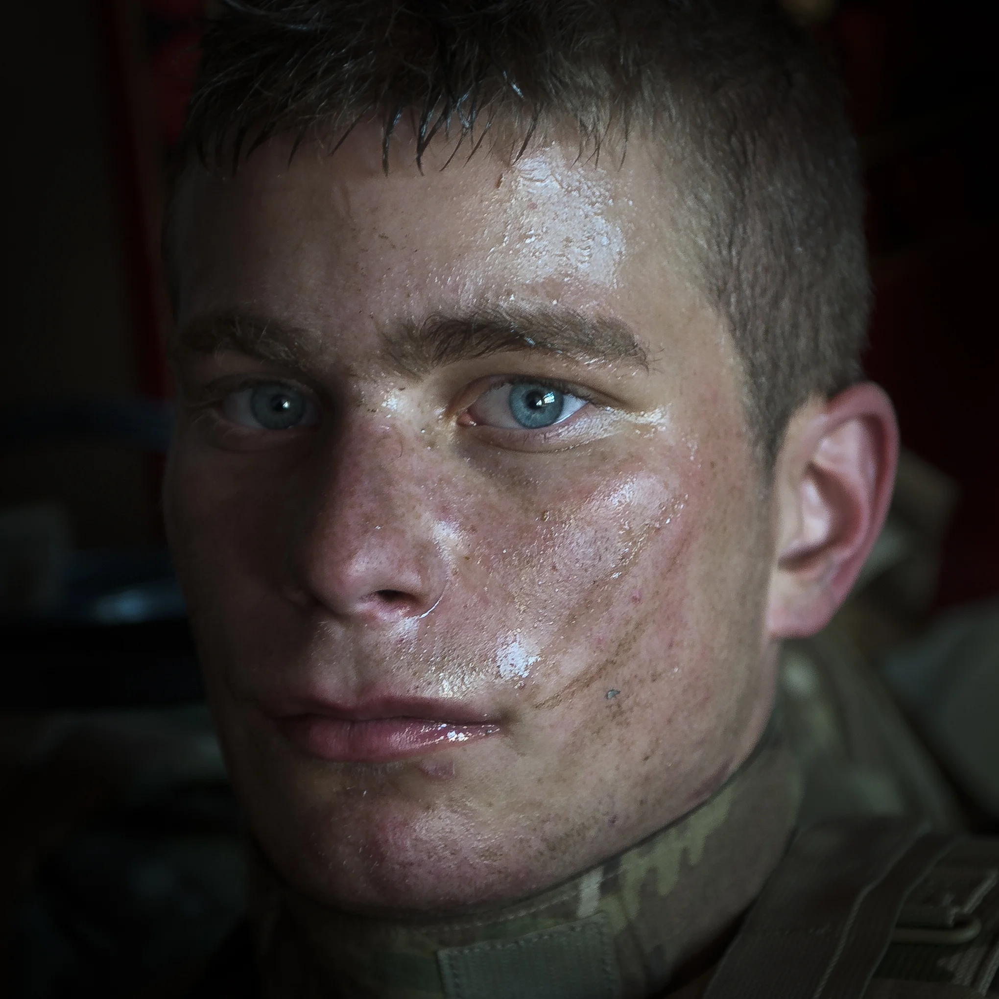  KUNAR PROVINCE, Afghanistan (November 24, 2010) – During a short break to eat chow and rest, U.S. Army Pfc. Chris J. Nielsen, an M249 squad automatic weapon gunner from Huntington Beach, Calif., assigned to Company B, 1st Battalion, 327th Infantry R