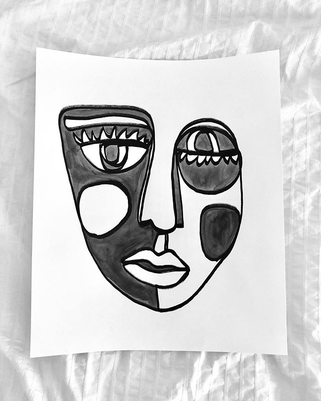 Here 
2019
Ink on paper 
14&rdquo;x17&rdquo;

#inkonpaper #linedrawing #portrait #faces #blackandwhitedrawing