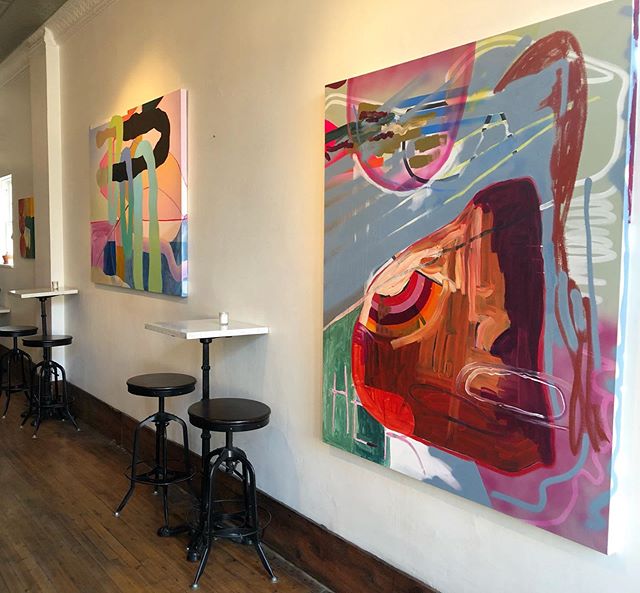 A big thanks to everyone who came out last Sunday to see PROXIMITY : taste and color, the wine and art pairing at @apogeewinebar 
All works are available for purchase and are still up at @apogeewinebar for a few more days! Contact me with any questio
