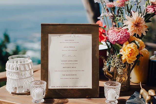 A Big Sur bar ✨ photo @evynnlevalley flowers @big_sur_flowers catering @seastarsbigsur for the beautiful bride @jessmunks ✨